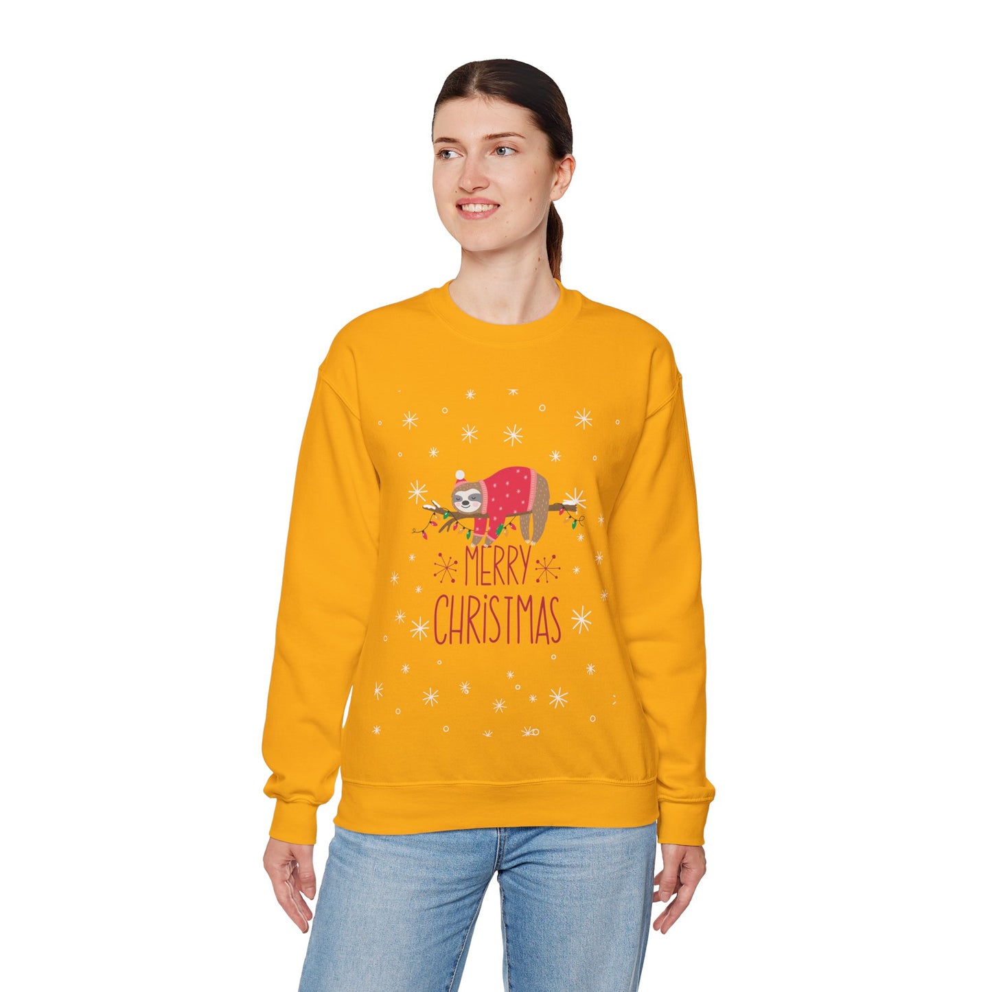 Merry Christmas Sloth 🎄🦥✨ Unisex Heavy Blend Crewneck Sweatshirt