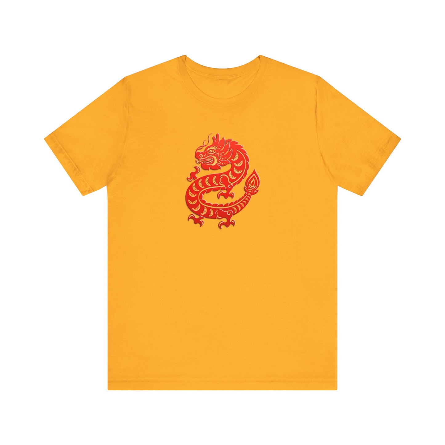 Unisex Jersey Short Sleeve Tee Dragon Magic Chinese New Year Red & Yellow