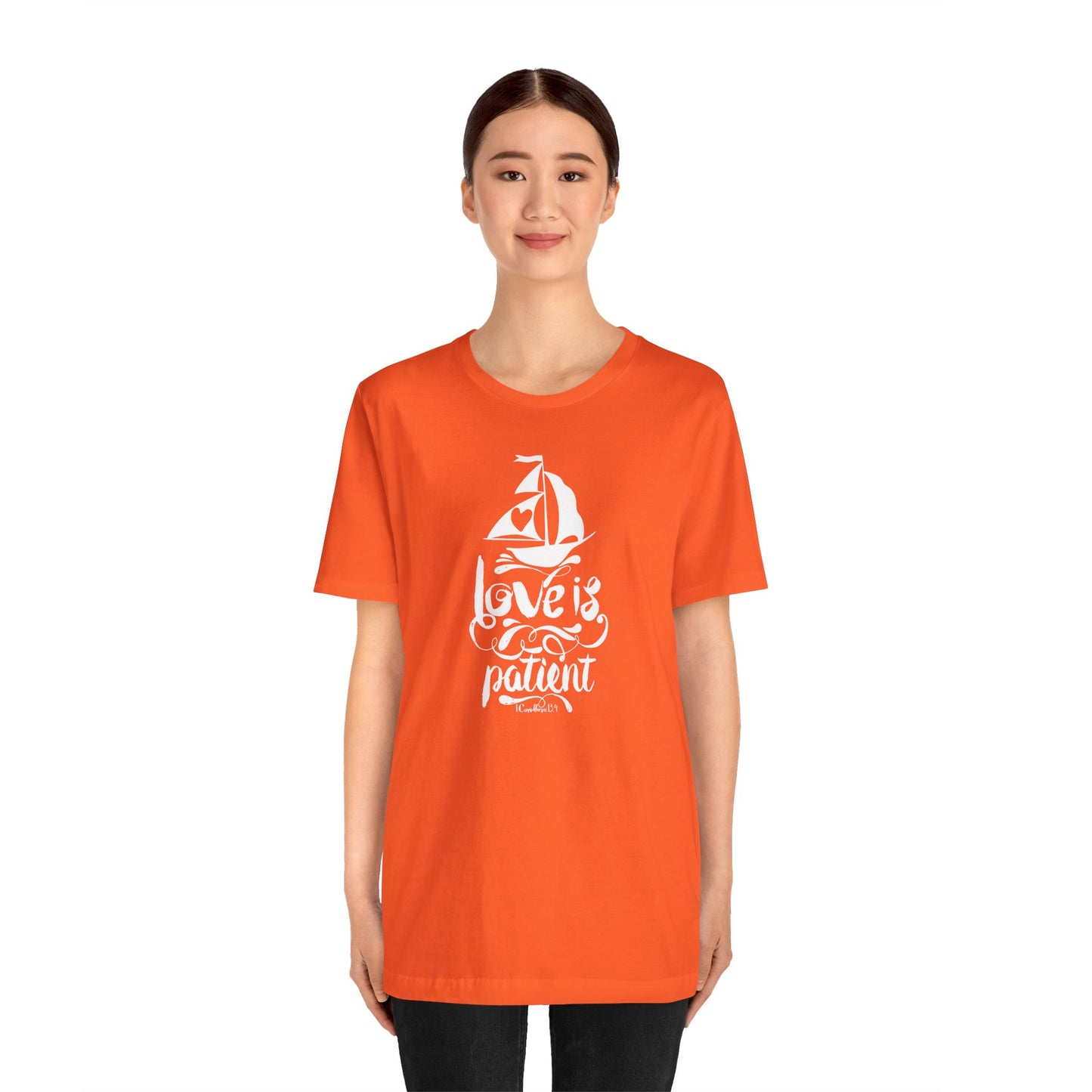 Love Is Patient Corinthians 13:4 Unisex Jersey Short Sleeve Tee