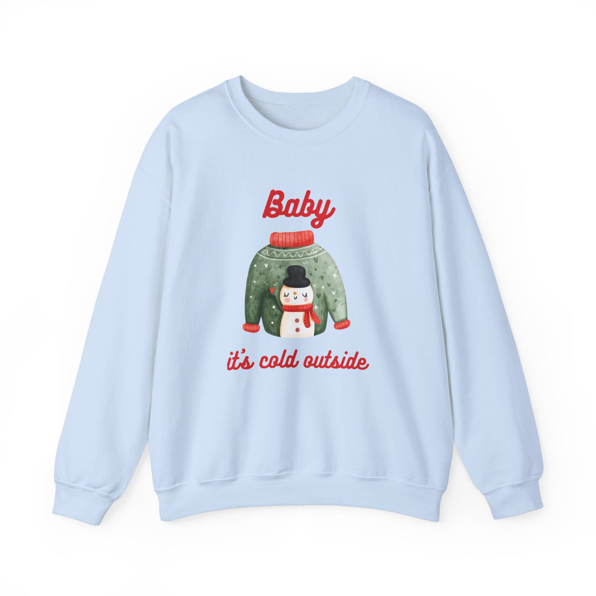 Unisex Heavy Blend Crewneck Sweatshirt Baby It's Cold Outside Snowman 🎄❄️❤️