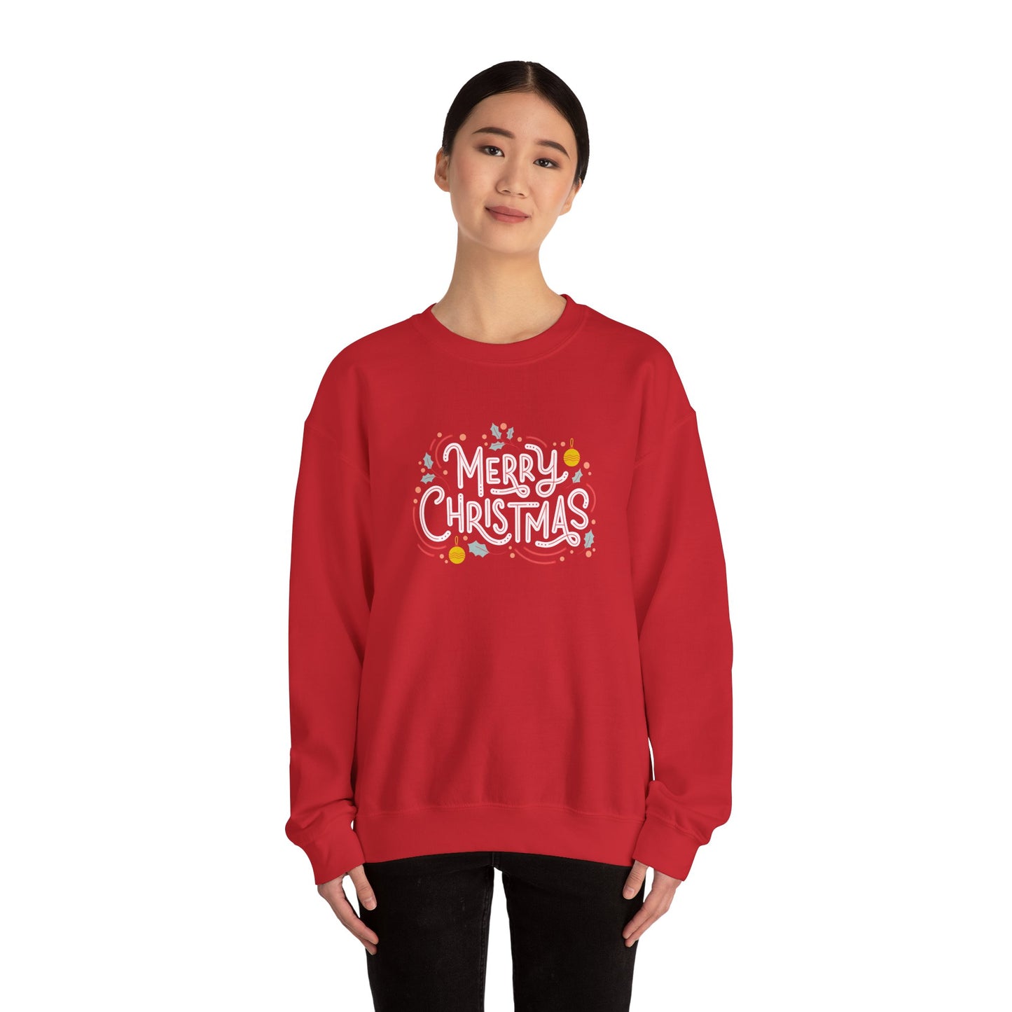 Unisex Heavy Blend Crewneck Sweatshirt Beautiful Merry Christmas Design 🎄✨