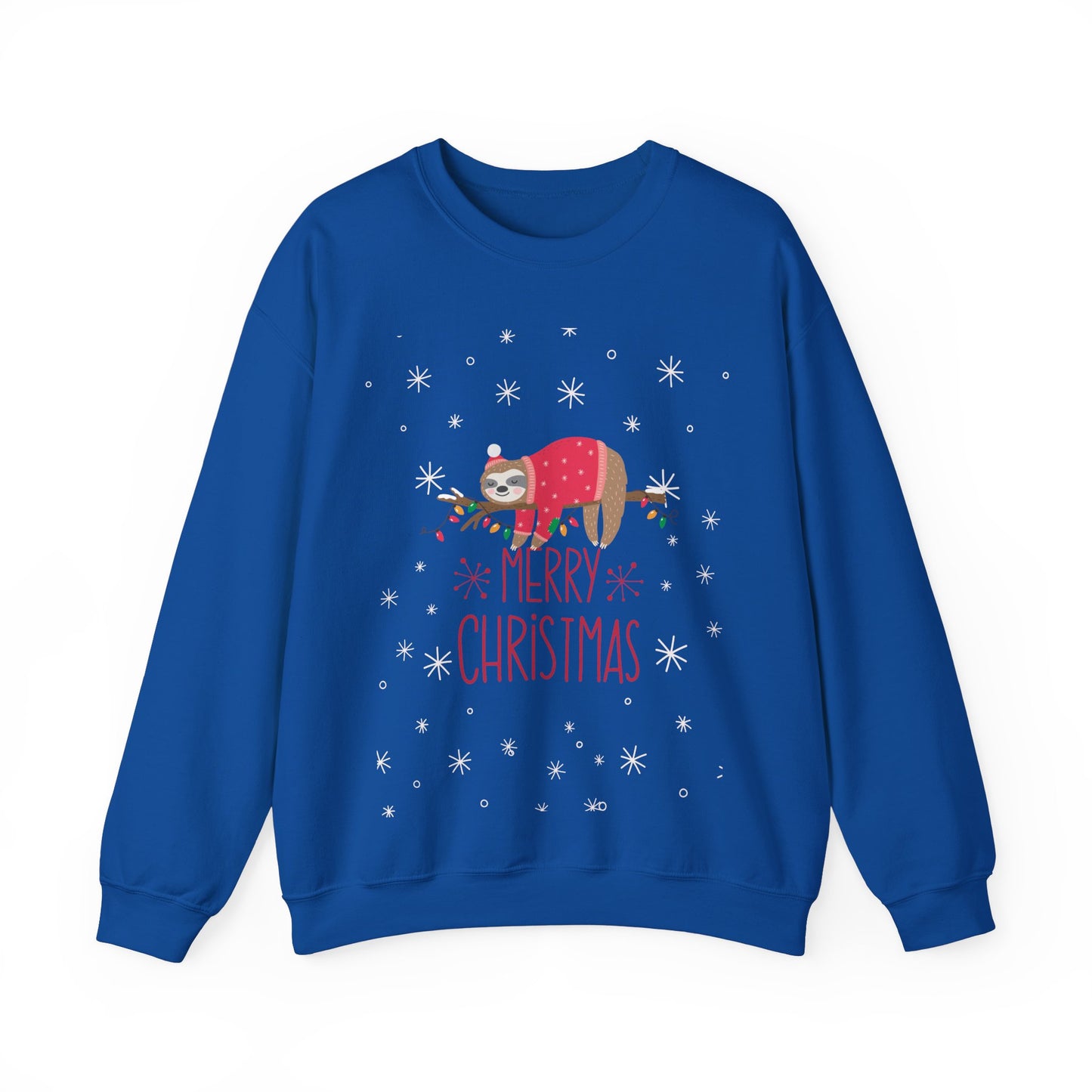 Merry Christmas Sloth 🎄🦥✨ Unisex Heavy Blend Crewneck Sweatshirt