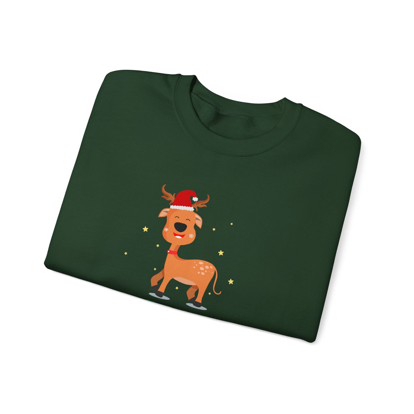 Merry Christmas Reindeer 🎄🦌✨ Unisex Heavy Blend Crewneck Sweatshirt