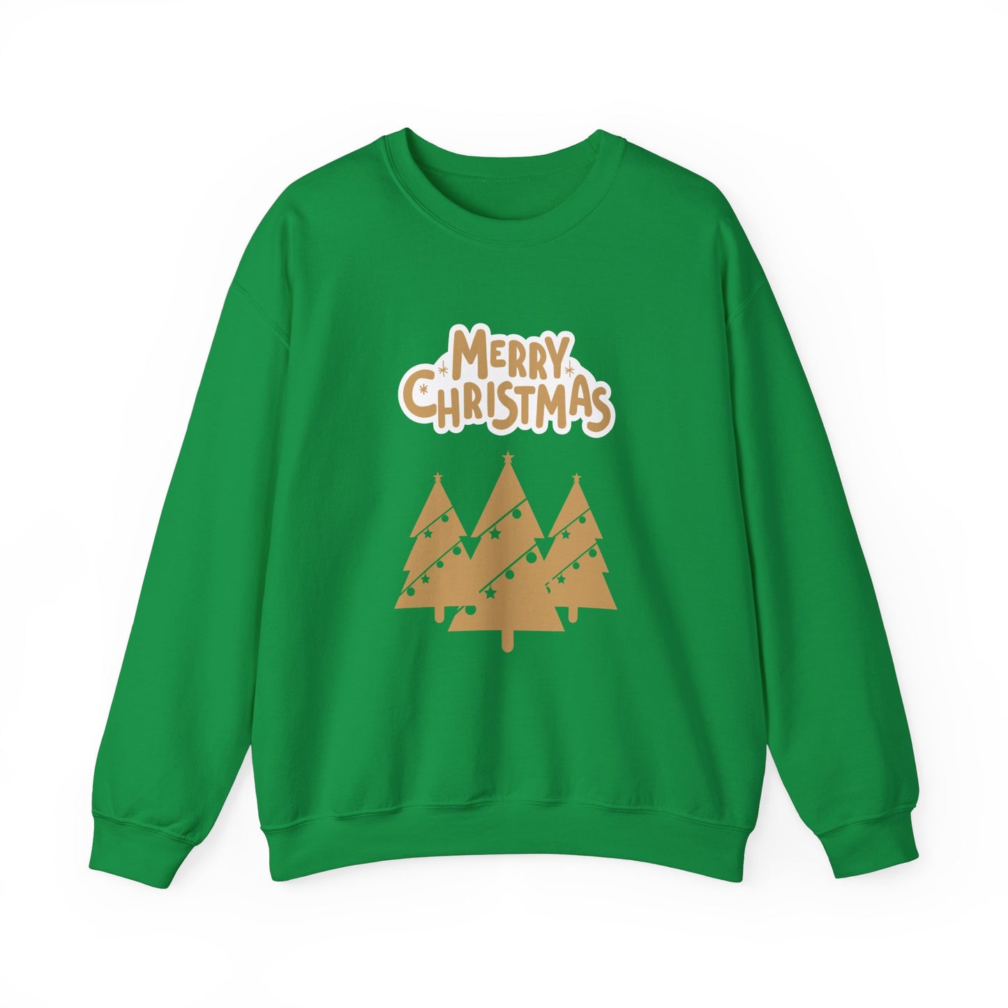 Unisex Heavy Blend Crewneck Sweatshirt Merry Christmas Gold Trees 🎄✨💛