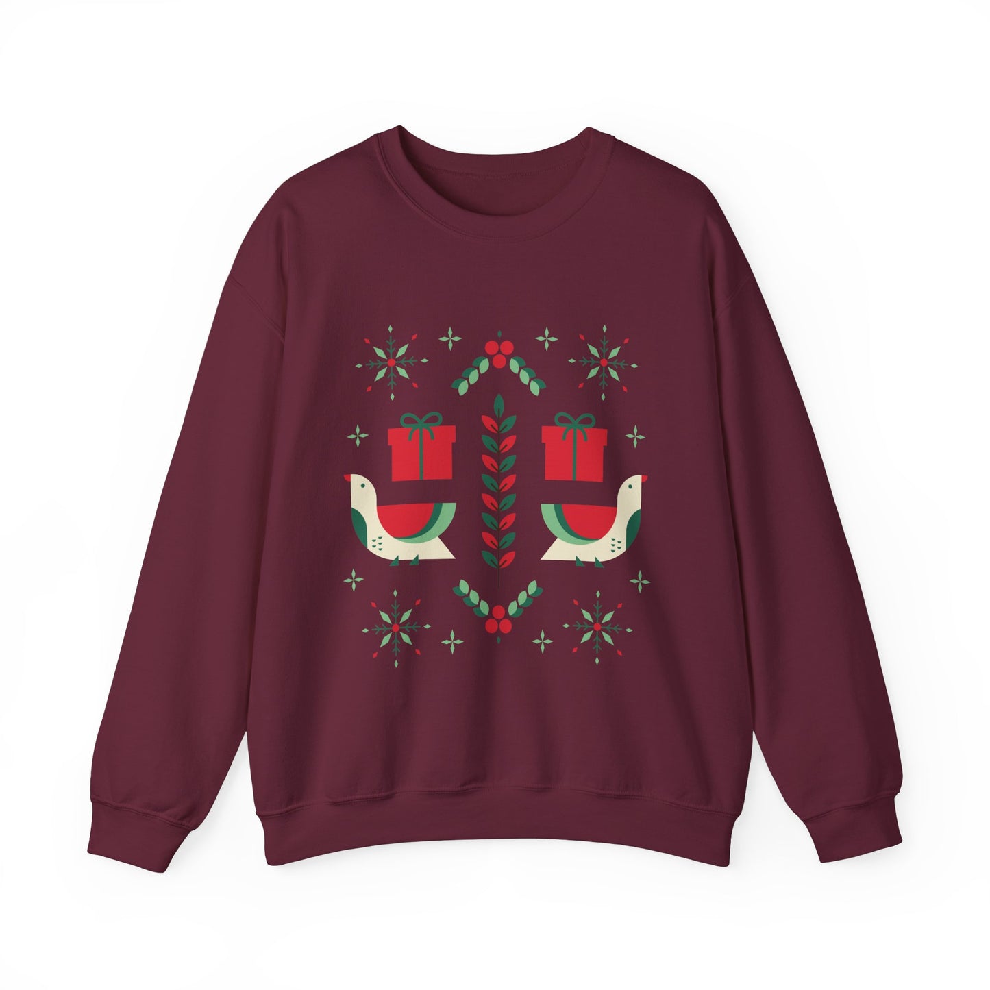 Unisex Heavy Blend Crewneck Sweatshirt Folk Art Christmas Design 🎄✨