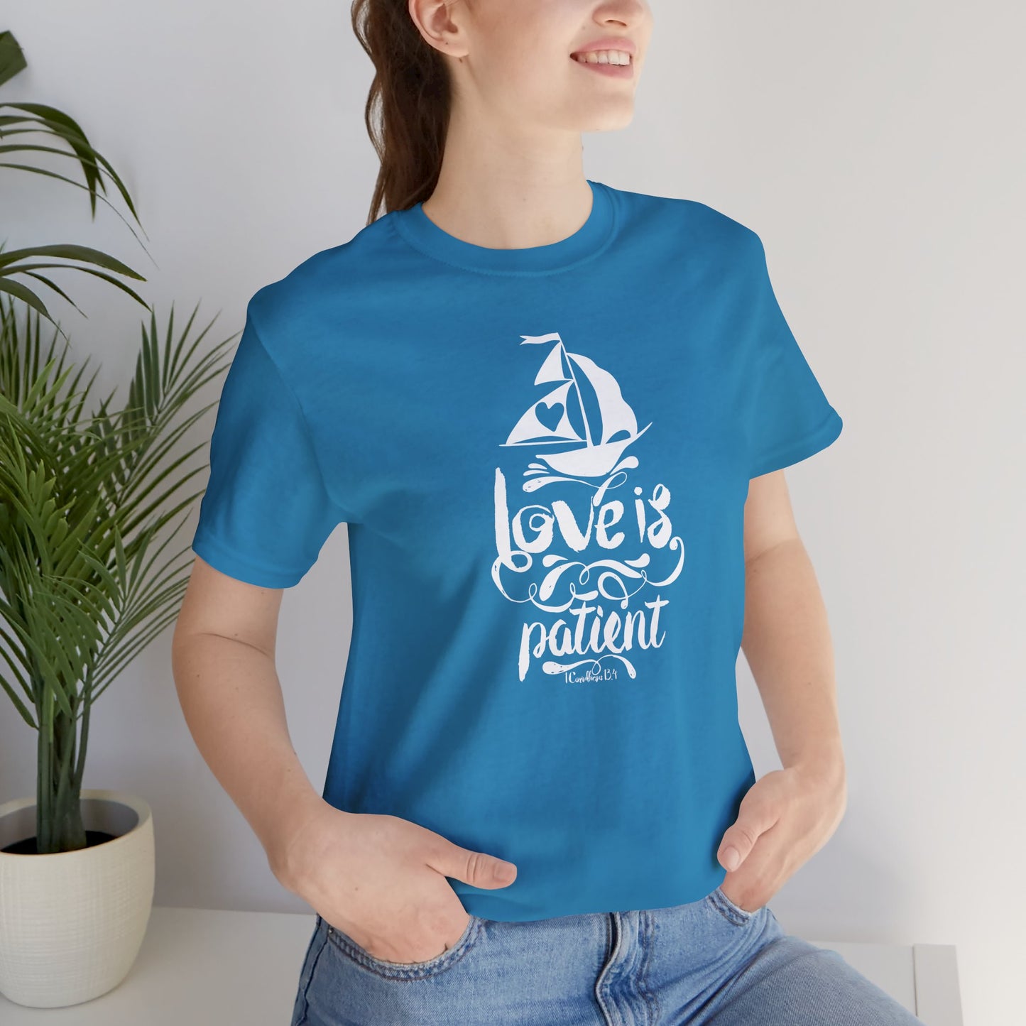 Love Is Patient Corinthians 13:4 Unisex Jersey Short Sleeve Tee
