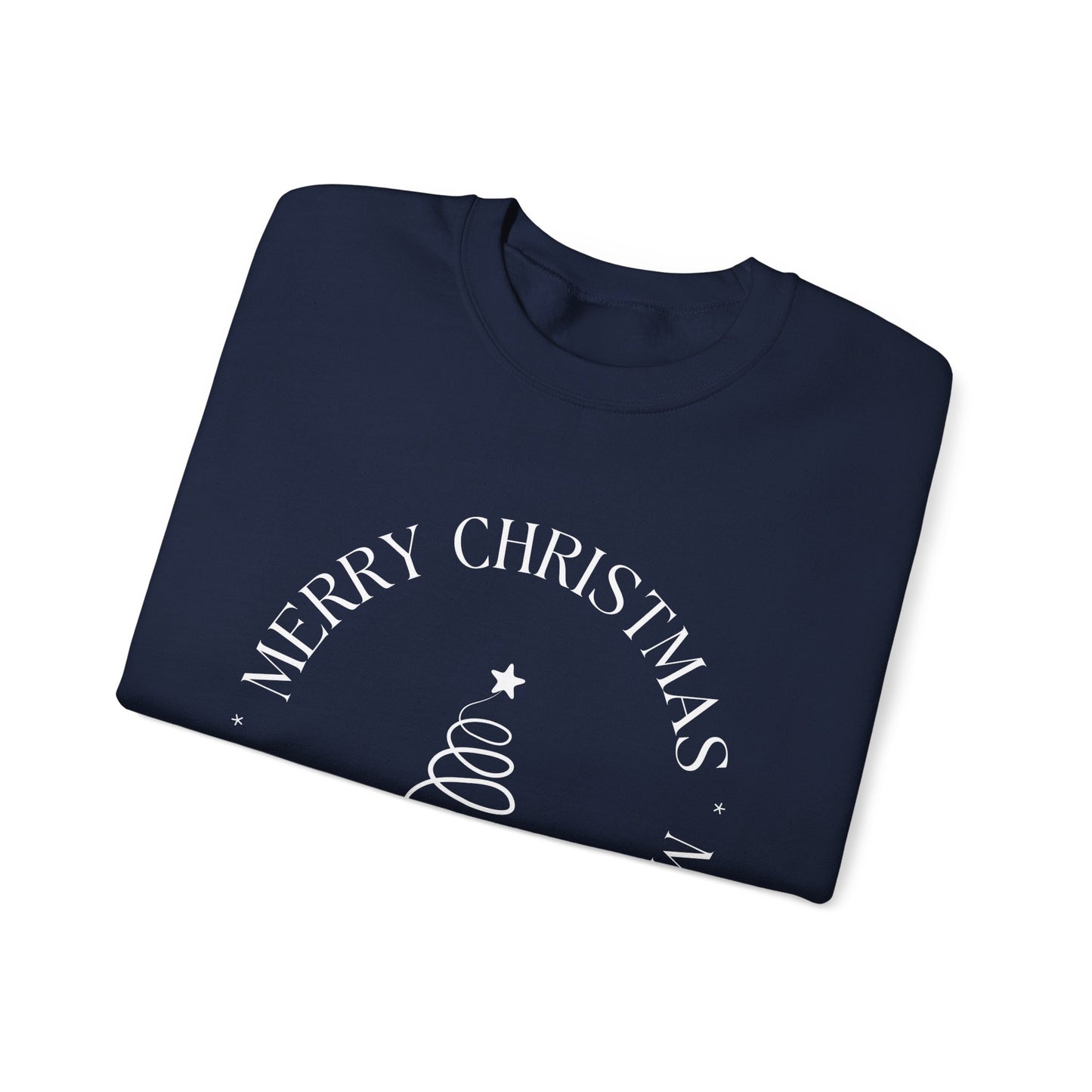 Unisex Heavy Blend Crewneck Sweatshirt Elegant Merry Christmas Tree 🎄✨