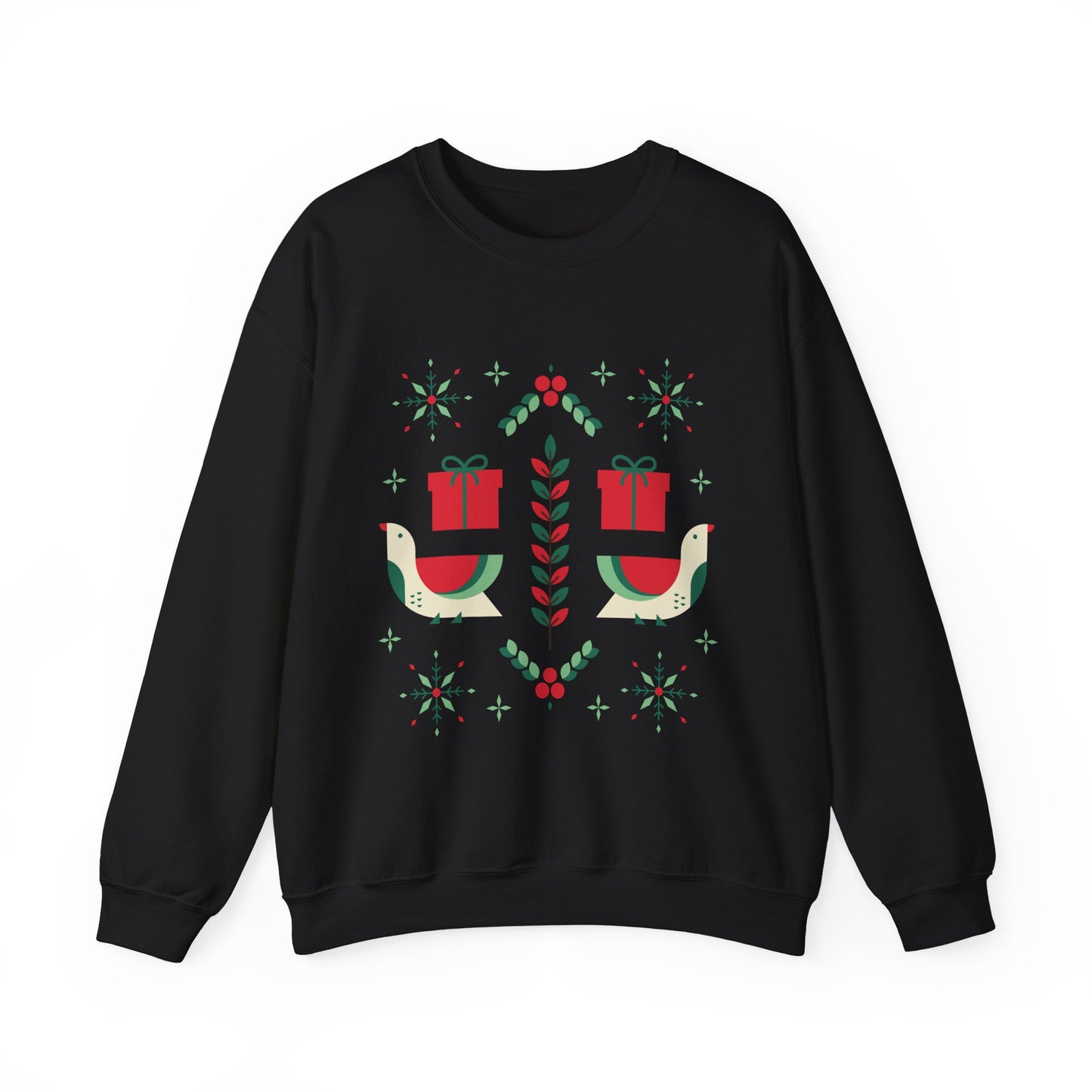 Unisex Heavy Blend Crewneck Sweatshirt Folk Art Christmas Design 🎄✨