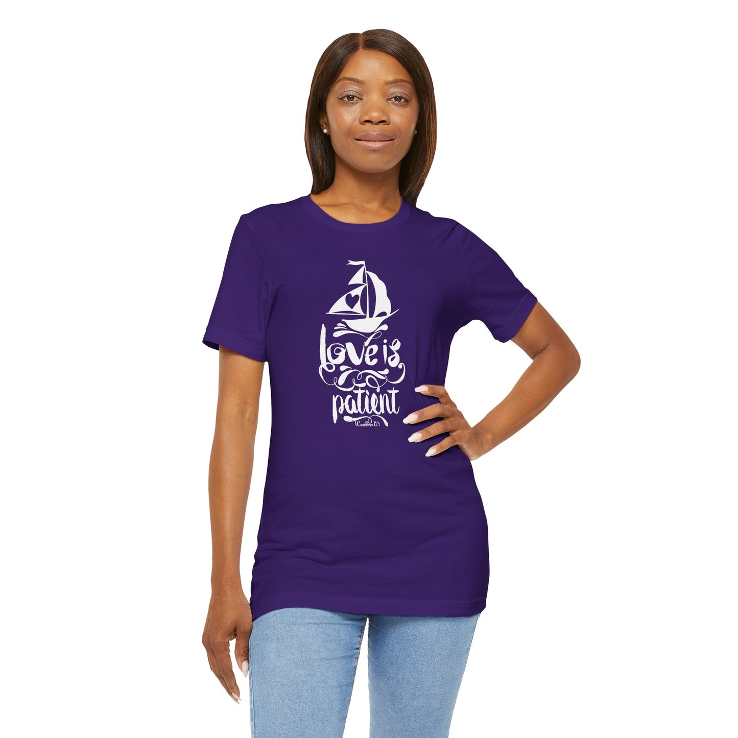 Love Is Patient Corinthians 13:4 Unisex Jersey Short Sleeve Tee