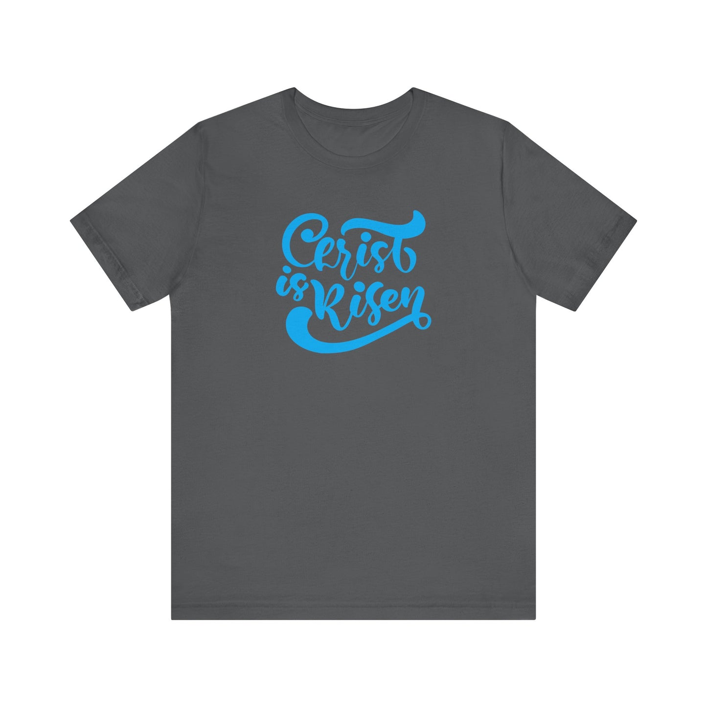 Unisex Jersey Short Sleeve Tee Easter 'Christ is Risen' Blue Print