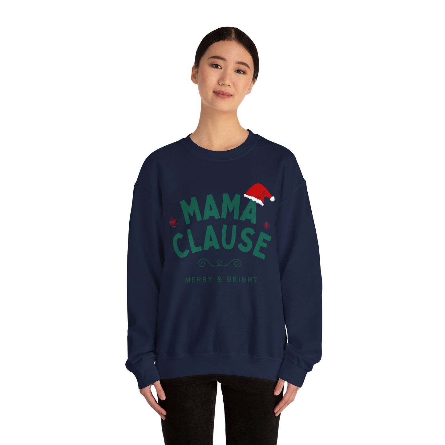 Unisex Heavy Blend Crewneck Sweatshirt Mama Clause Merry & Bright 🎄✨