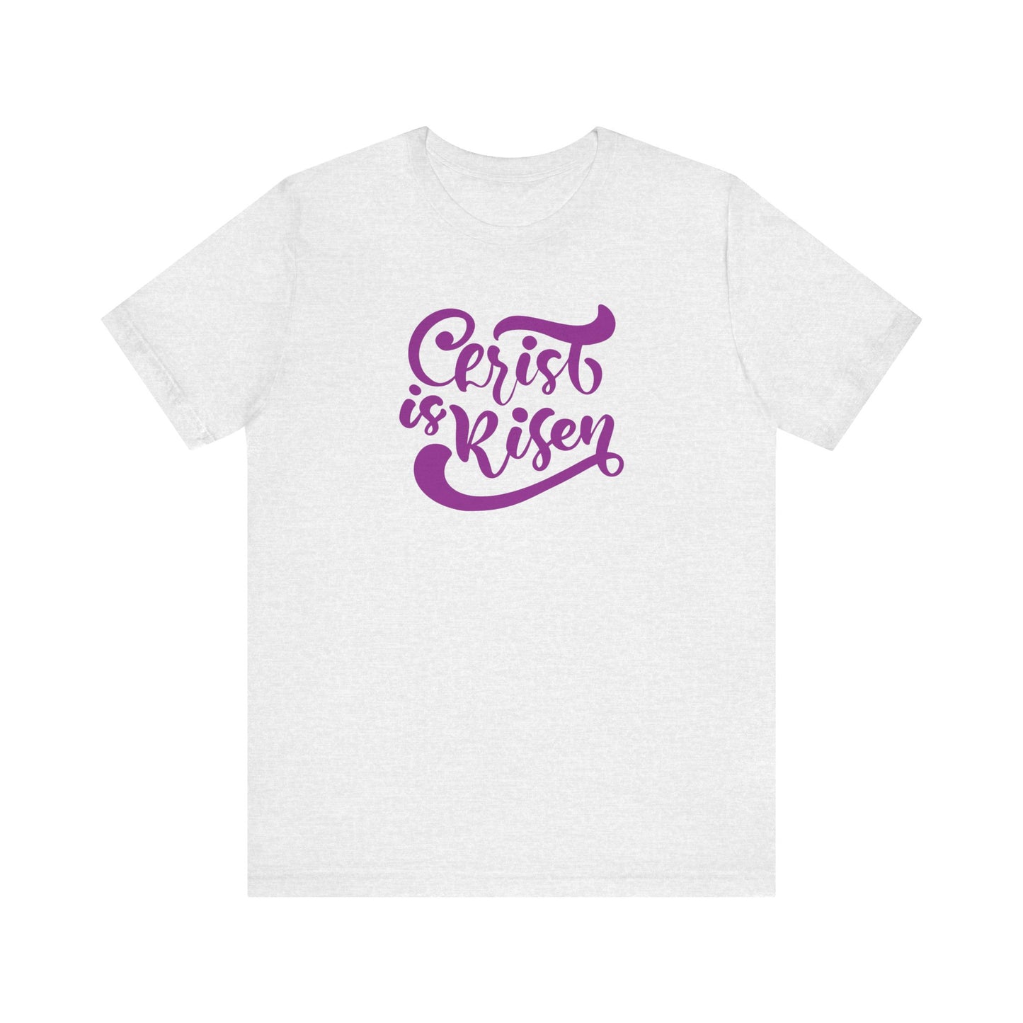 Christ is Risen Purple Print Unisex Jersey Short Sleeve Tee