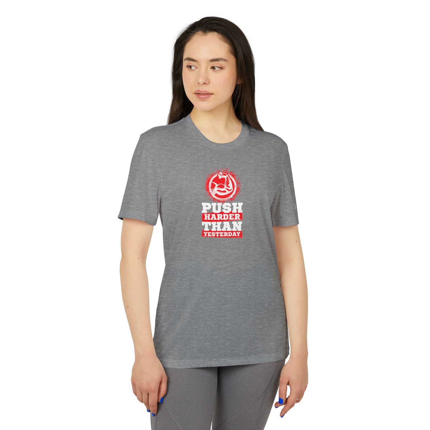 Push Harder Than Yesterday Adidas Unisex Sport T-Shirt