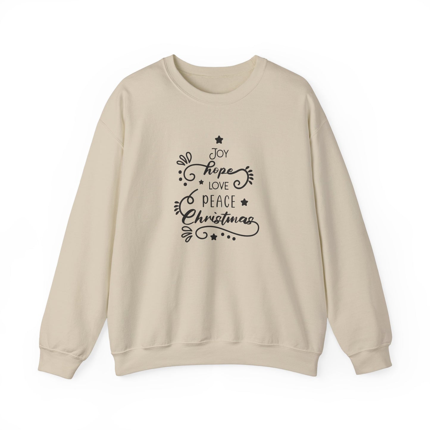 Unisex Heavy Blend Crewneck Sweatshirt Joy Hope Love Peace Christmas 🎄✨