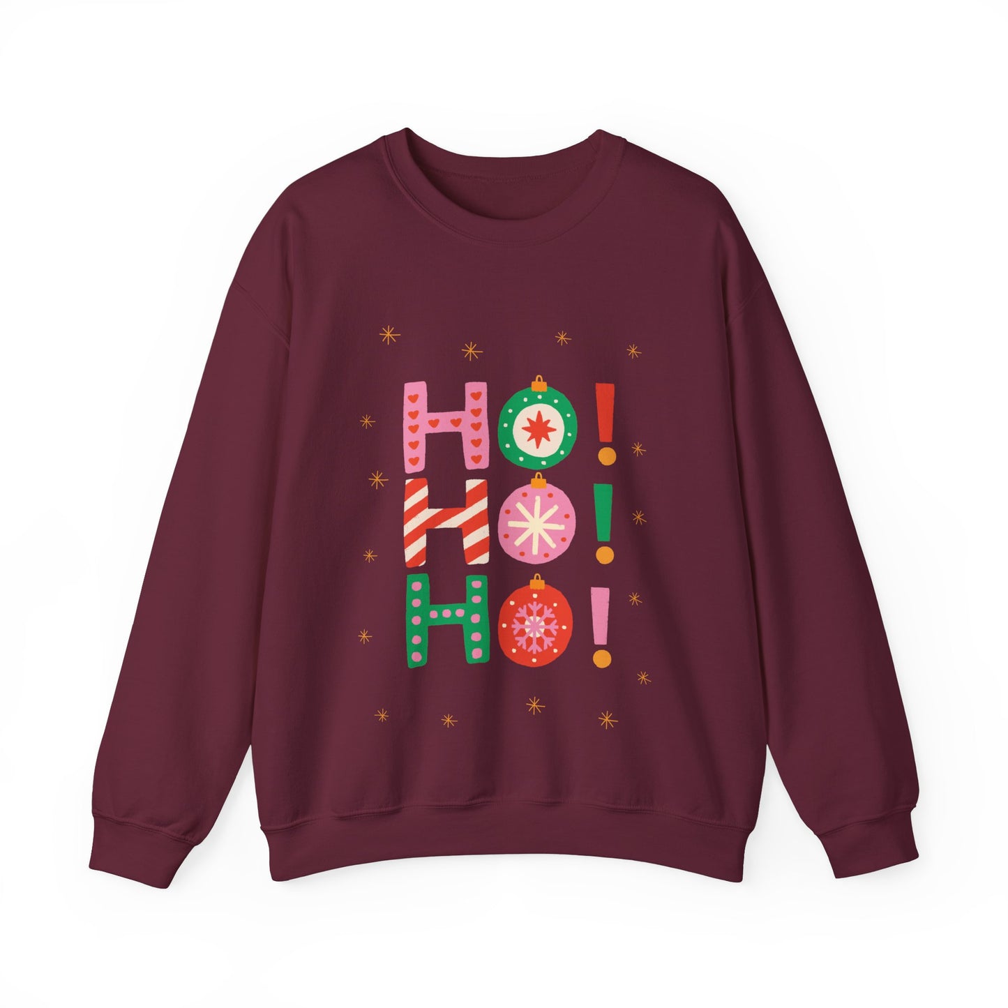 Unisex Heavy Blend Crewneck Sweatshirt Colorful Ho Ho Ho version 1 🎅✨