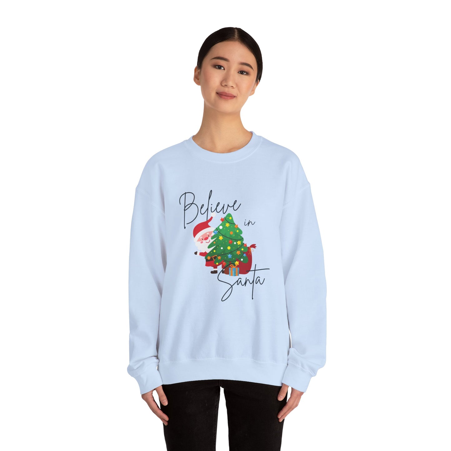 Unisex Heavy Blend Crewneck Sweatshirt Believe In Santa 🎅🎄✨
