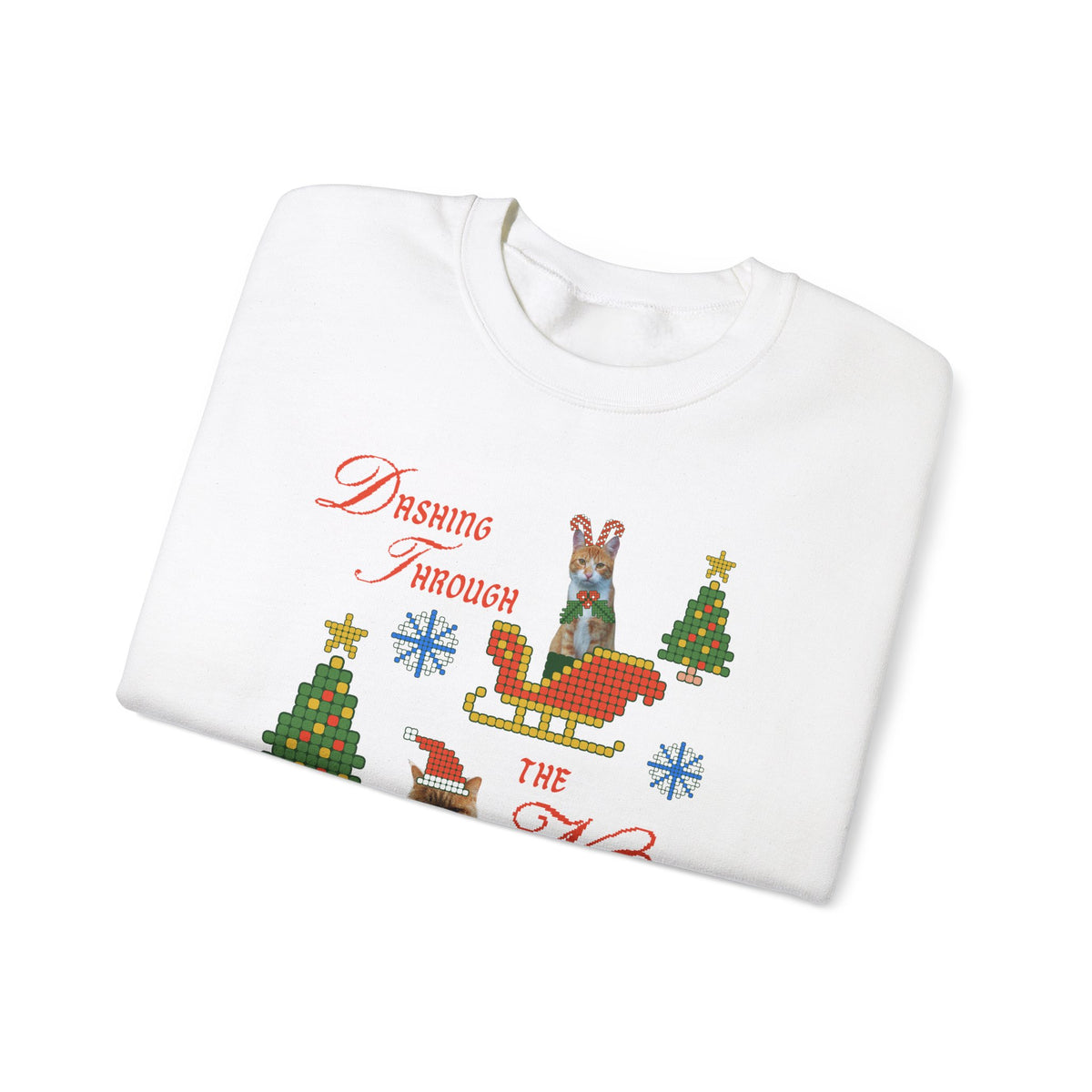 Unisex Heavy Blend Crewneck Sweatshirt Dashing Through the No - Merry Christmas I Guess 🎄😸✨
