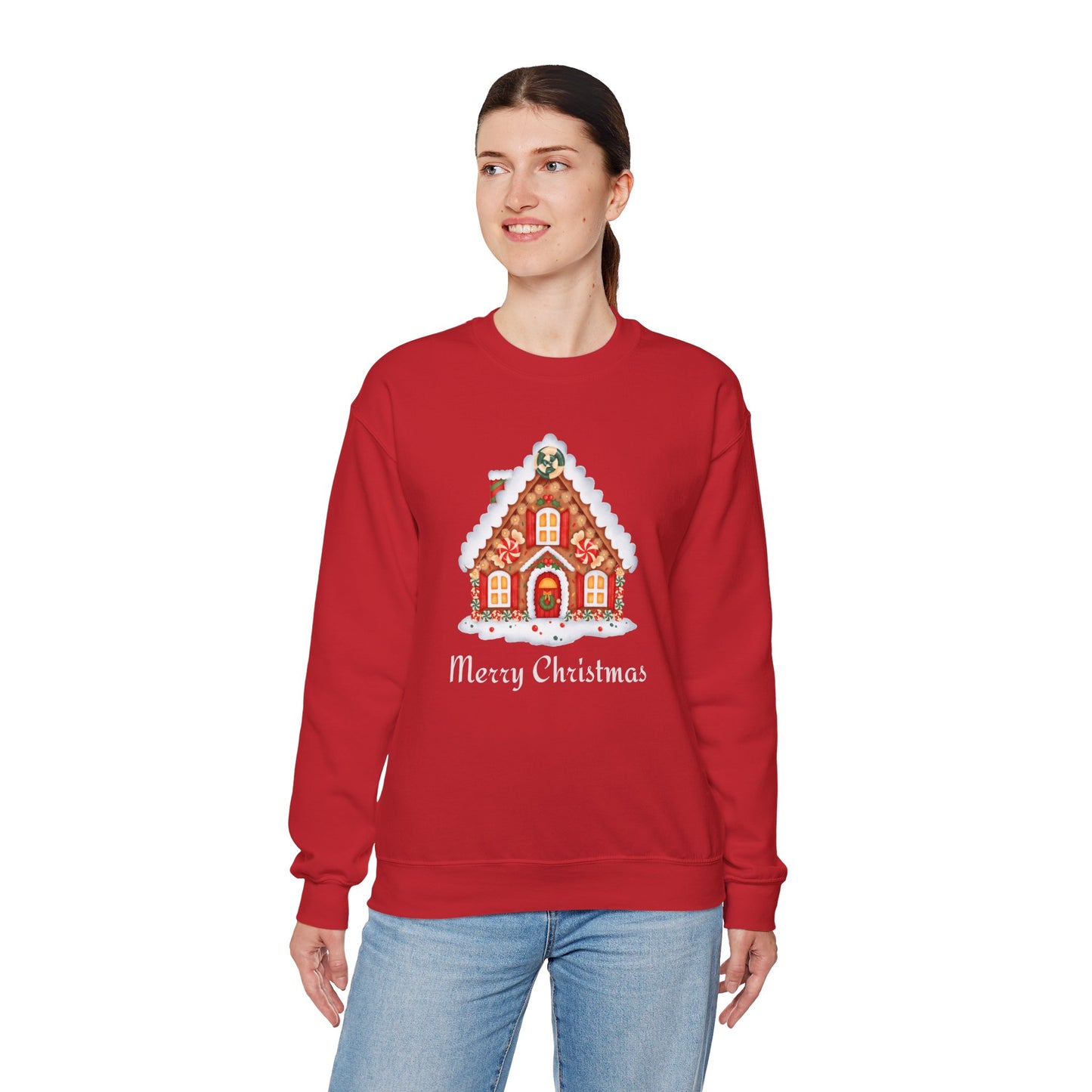 Christmas Gingerbread House 🎄🍬✨ Unisex Heavy Blend Crewneck Sweatshirt
