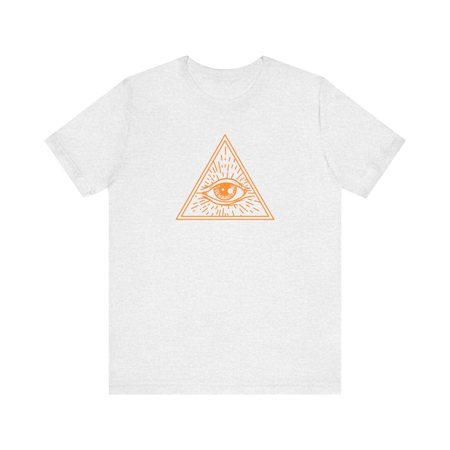 Unisex Jersey Short Sleeve Tee "Eye of Providence" All Seeing Eye Orange Print