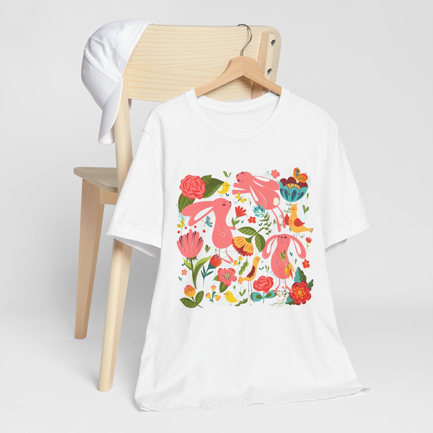 Bunny Bonanza Colorful Boho Easter Rabbit Trio Unisex Jersey Short Sleeve Tee