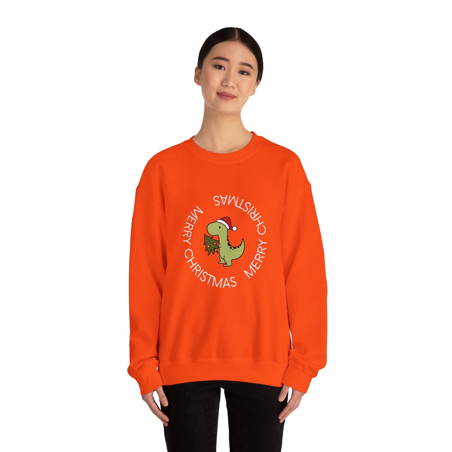 Dino-Merry Christmas 🎄🦖🎅 Unisex Heavy Blend Crewneck Sweatshirt