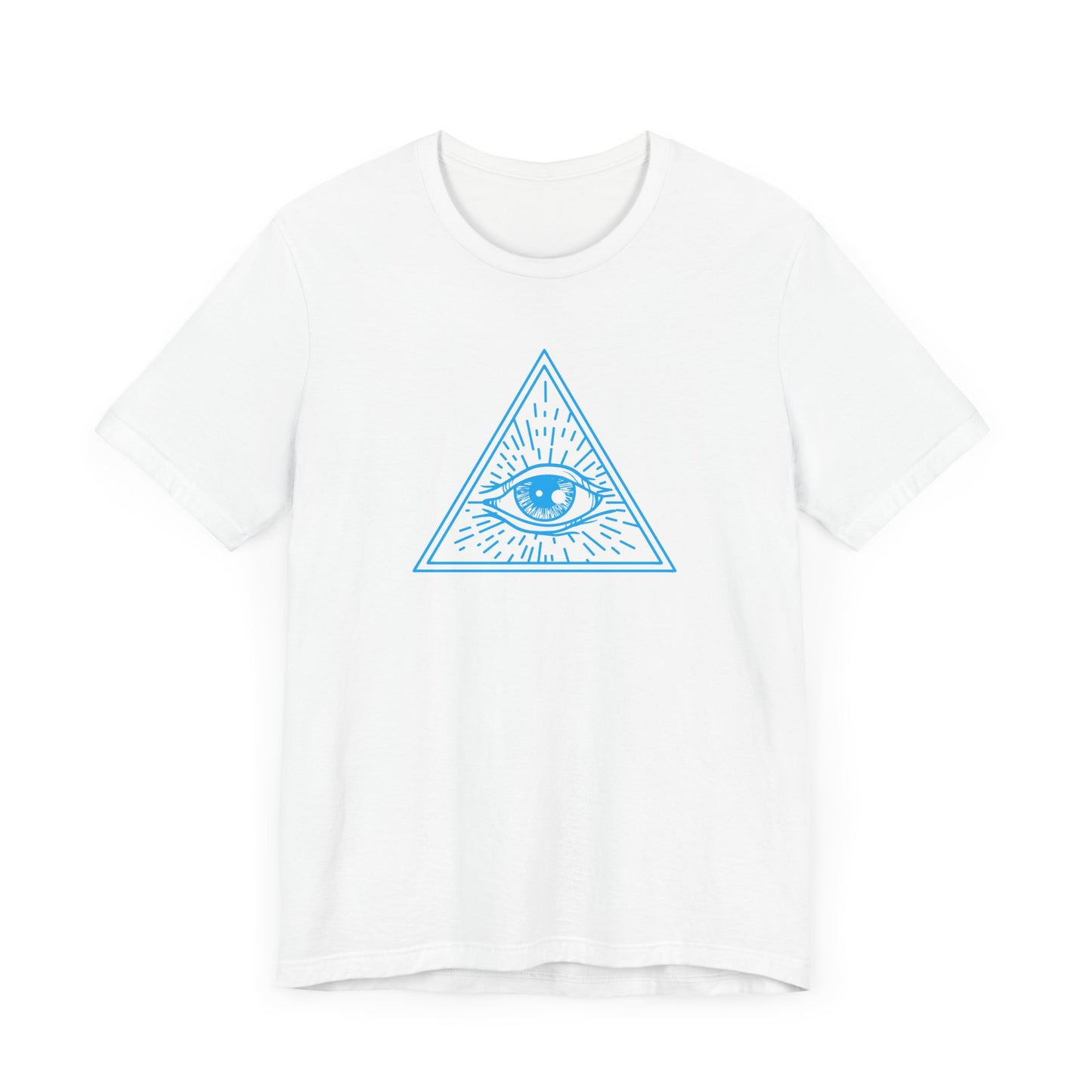 Unisex Jersey Short Sleeve Tee "Eye of Providence" All Seeing Eye Blue Print