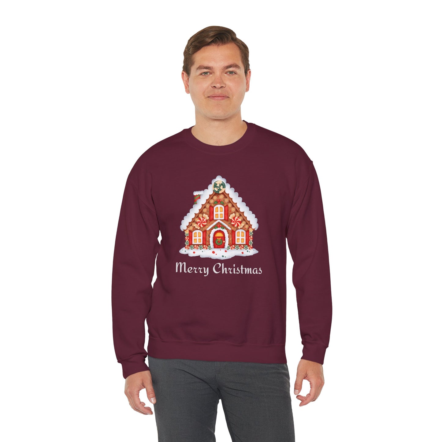Christmas Gingerbread House 🎄🍬✨ Unisex Heavy Blend Crewneck Sweatshirt