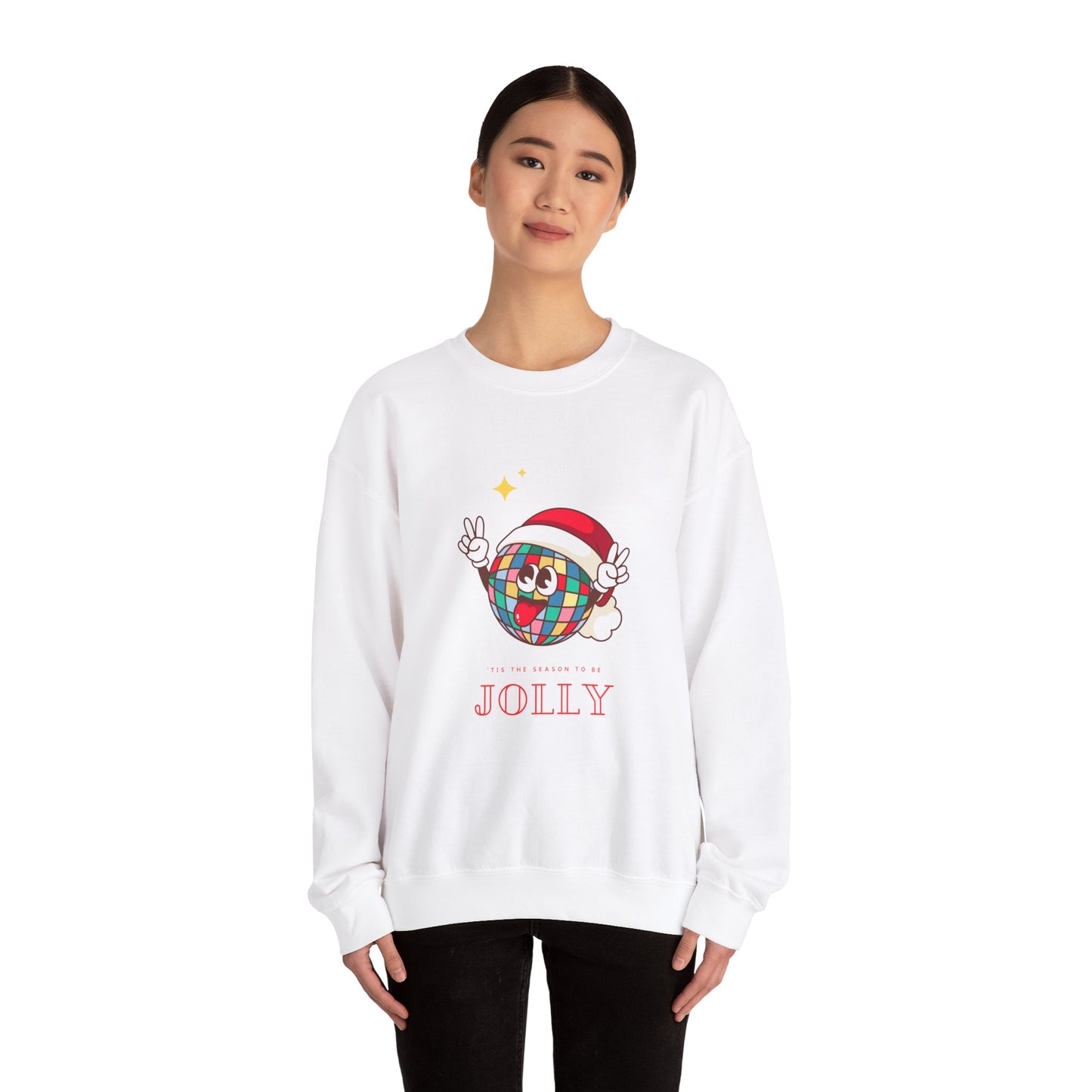 Unisex Heavy Blend Crewneck Sweatshirt Disco Ball Santa Hat 🎉🎅✨