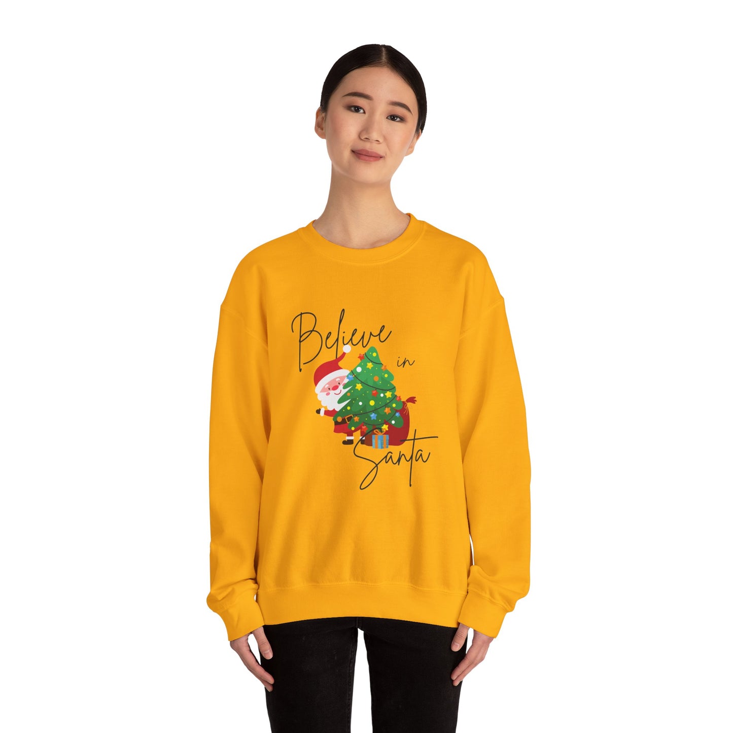 Unisex Heavy Blend Crewneck Sweatshirt Believe In Santa 🎅🎄✨