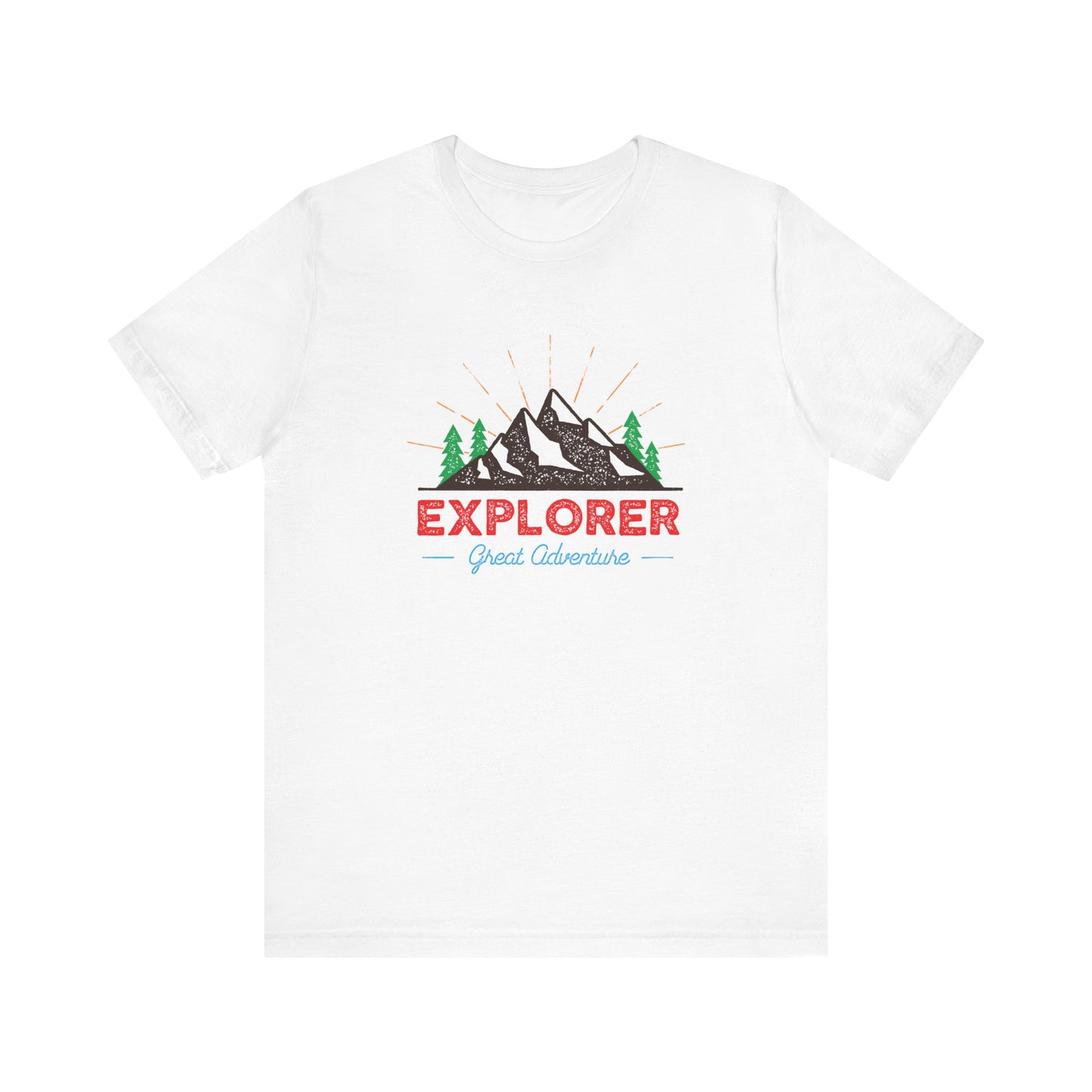 Unisex Jersey Short Sleeve Tee "Adventure Awaits" Mountain & Nature Explorer