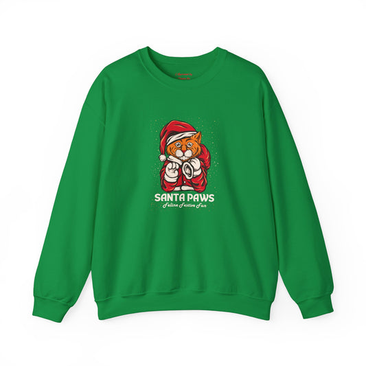 Unisex Heavy Blend Crewneck Sweatshirt Santa Paws Feline Festive Fun 🎅🐾🎁