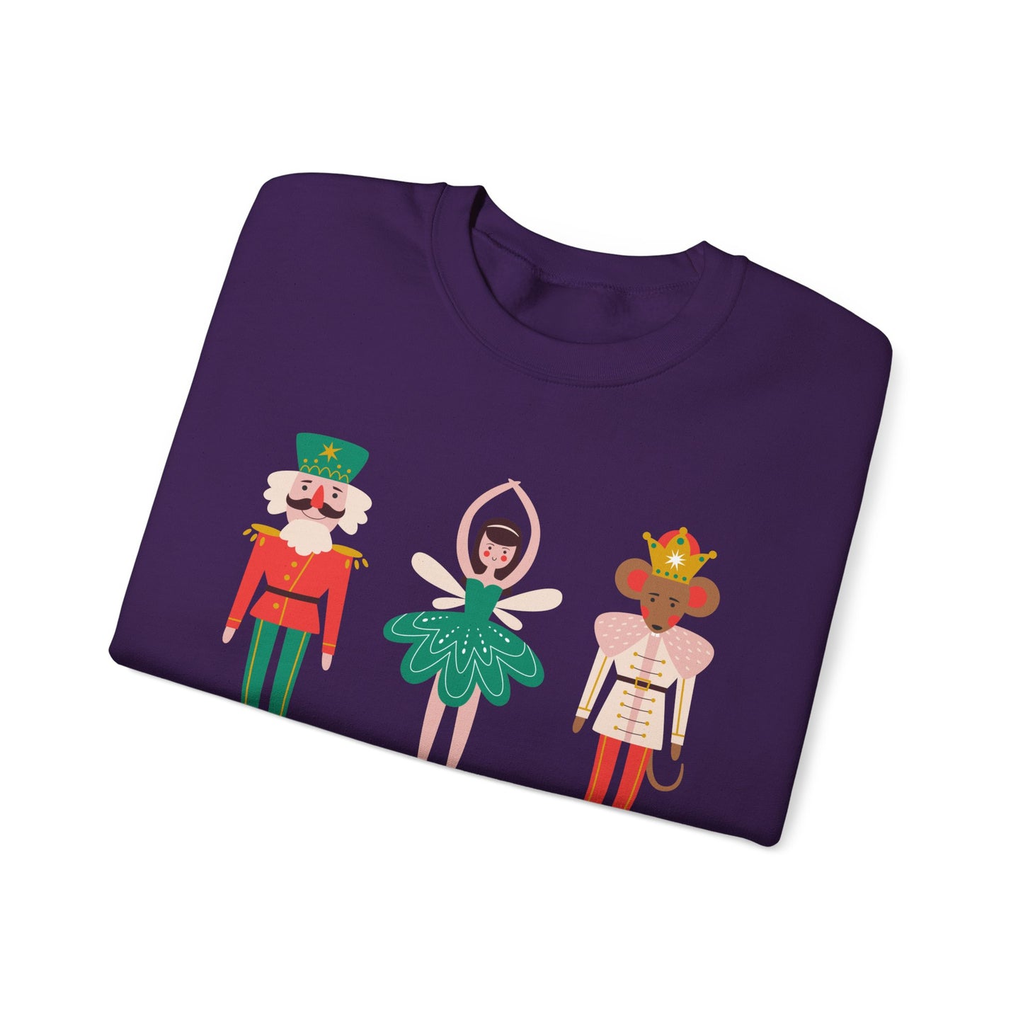 Unisex Heavy Blend Crewneck Sweatshirt Happy Holidays Nutcracker 🎄✨