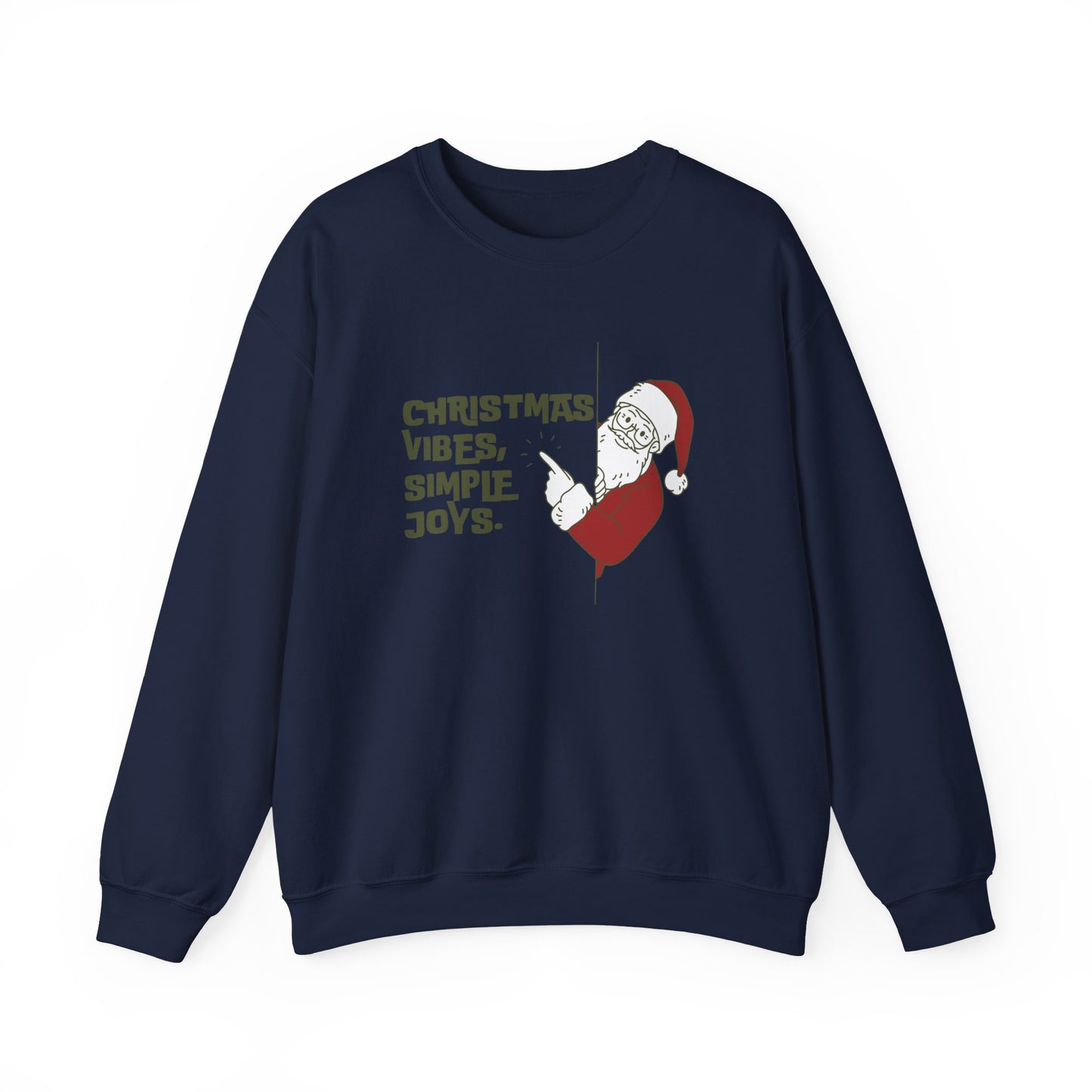 Unisex Heavy Blend Crewneck Sweatshirt Christmas Vibes Simple Joys with Santa 🎅✨