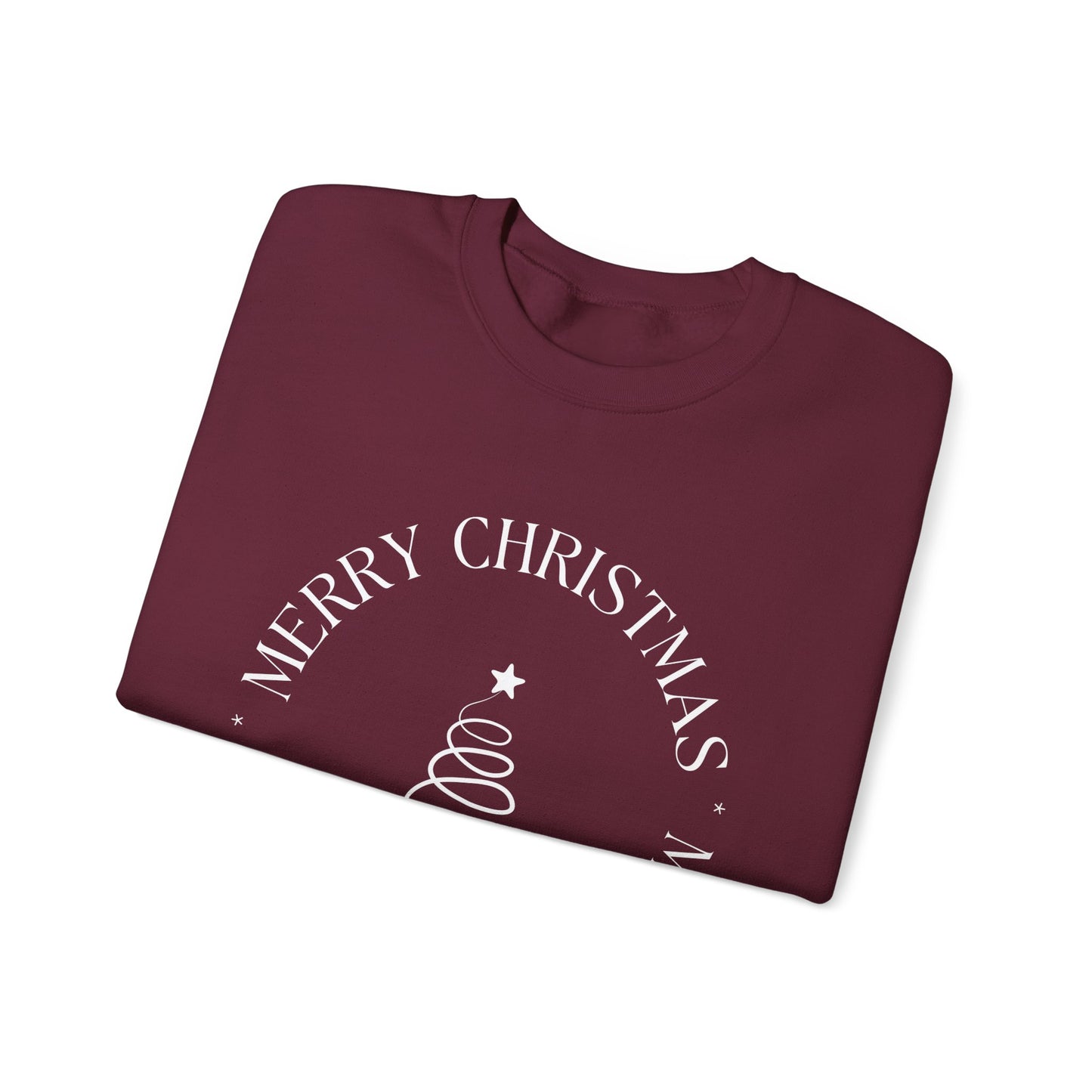 Unisex Heavy Blend Crewneck Sweatshirt Elegant Merry Christmas Tree 🎄✨
