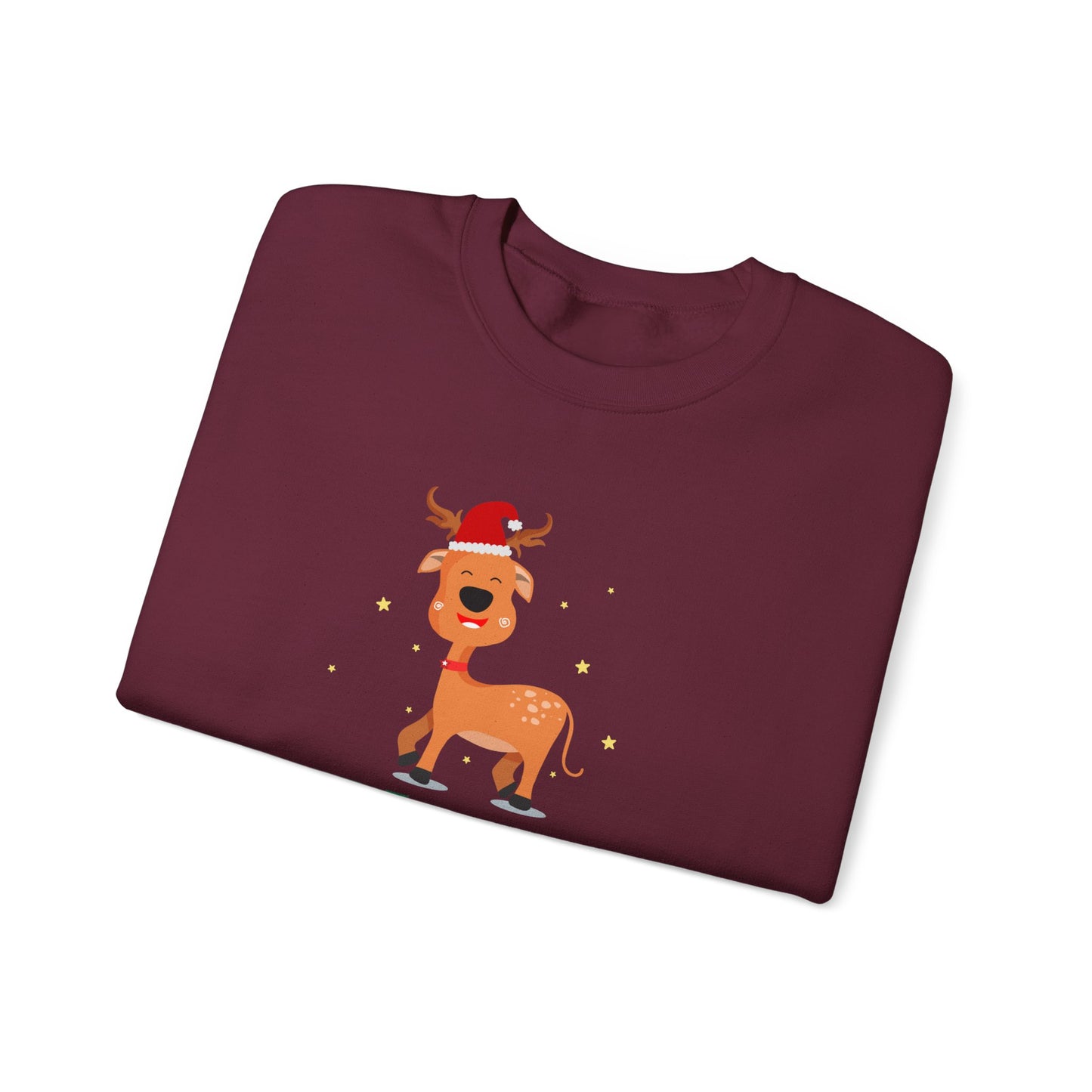Merry Christmas Reindeer 🎄🦌✨ Unisex Heavy Blend Crewneck Sweatshirt