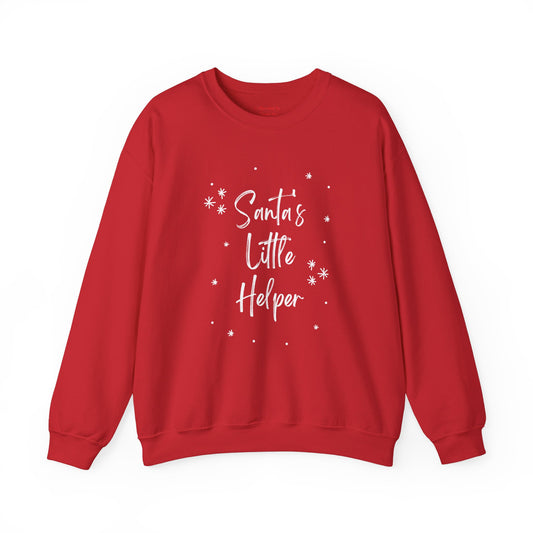 Unisex Heavy Blend Crewneck Sweatshirt Santa's Little Helper with Snowflakes 🎅❄️✨