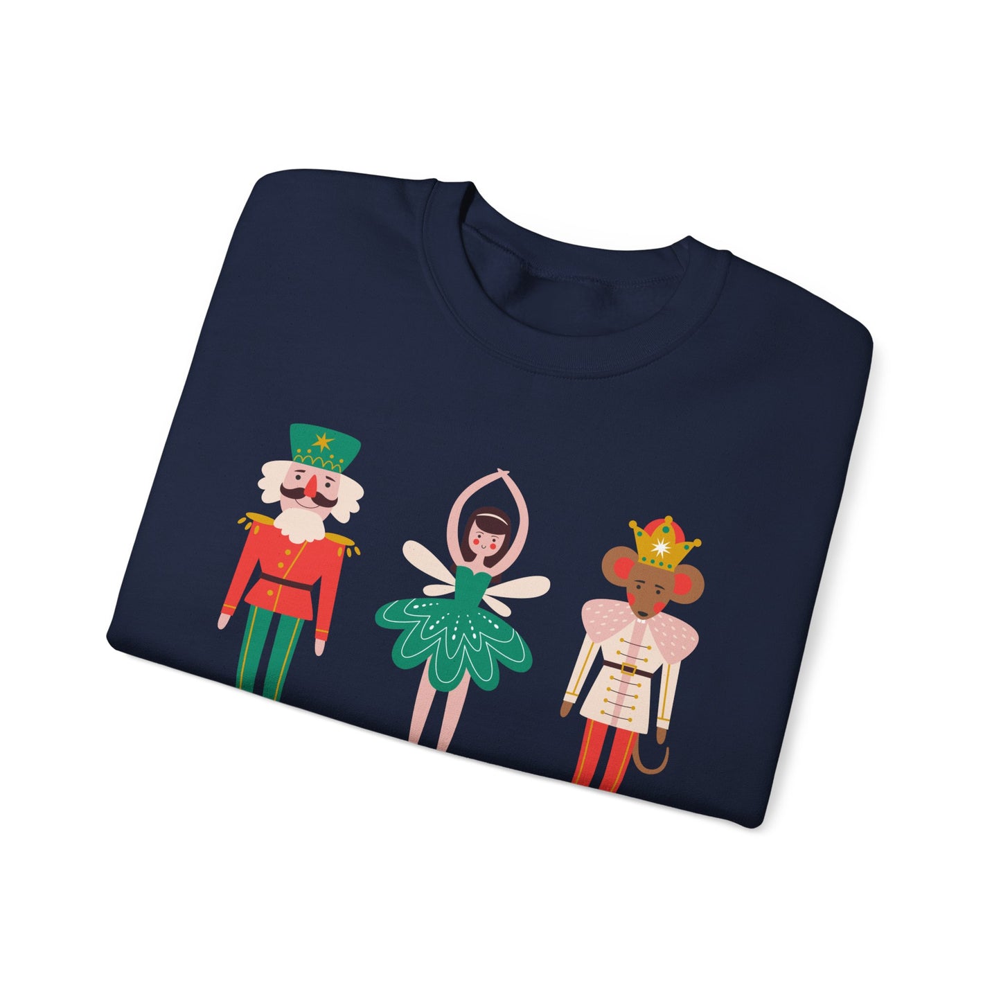 Unisex Heavy Blend Crewneck Sweatshirt Happy Holidays Nutcracker 🎄✨