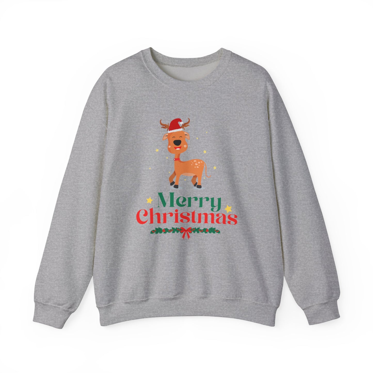 Unisex Heavy Blend Crewneck Sweatshirt Merry Christmas Reindeer 🎄🦌✨