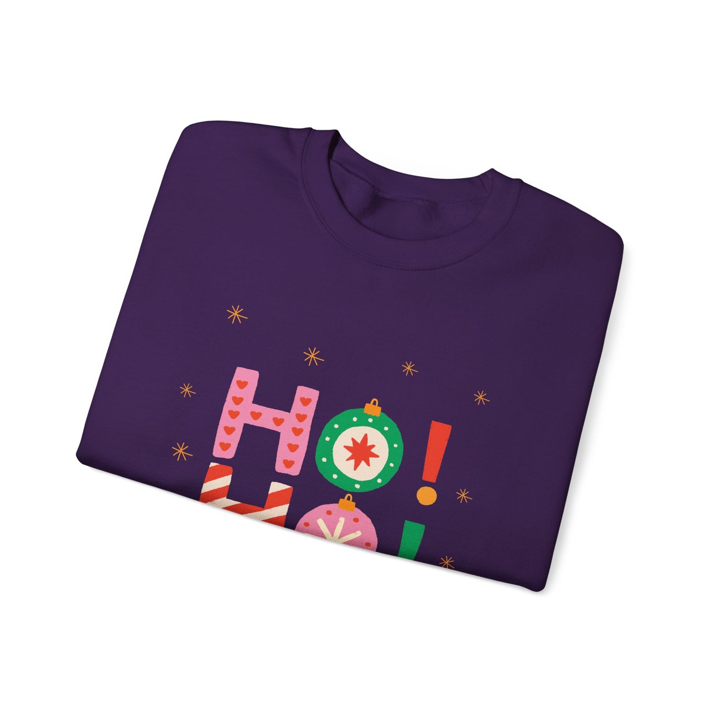 Unisex Heavy Blend Crewneck Sweatshirt Colorful Ho Ho Ho version 1 🎅✨