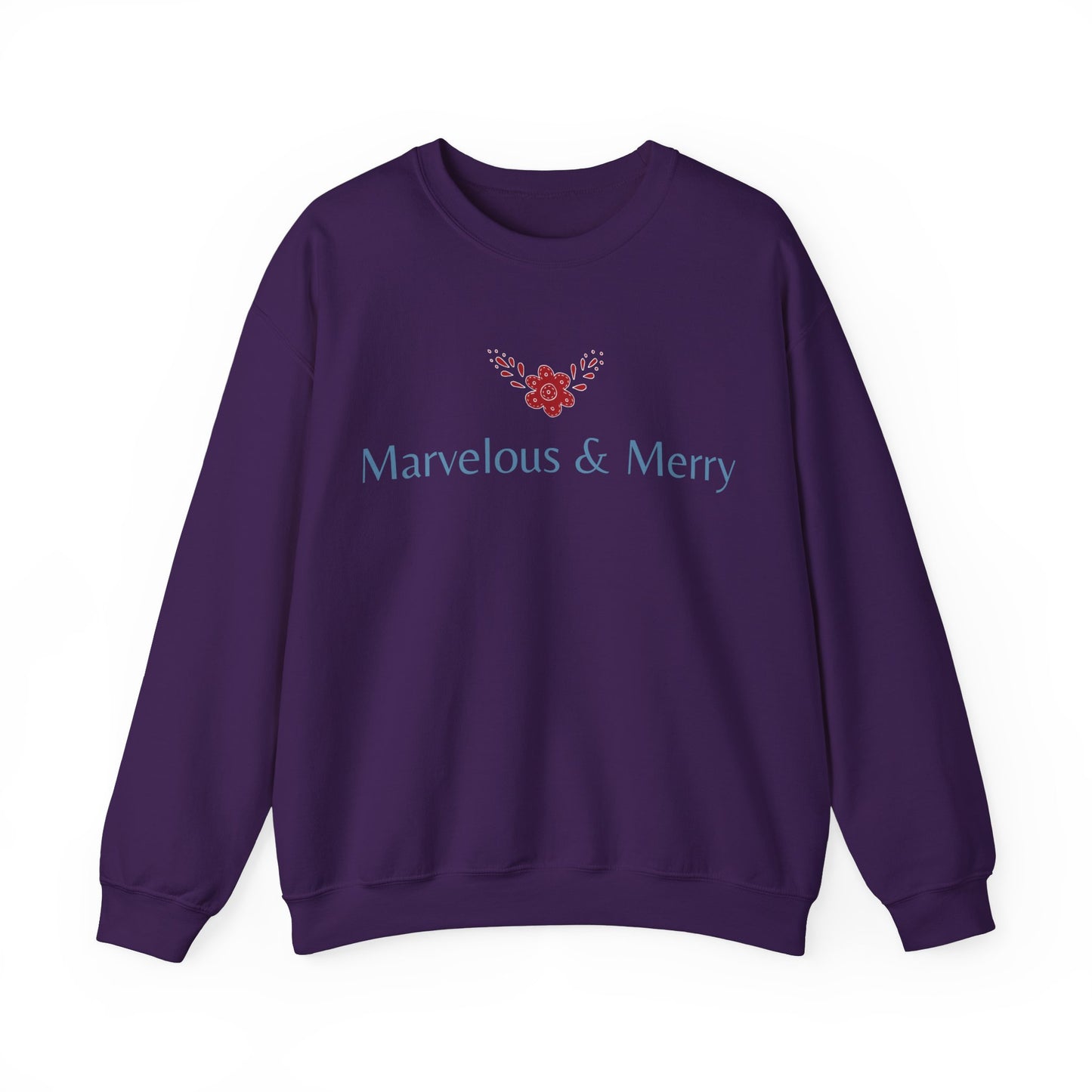 Unisex Heavy Blend Crewneck Sweatshirt Marvelous & Merry Floral Emblem 🌼✨