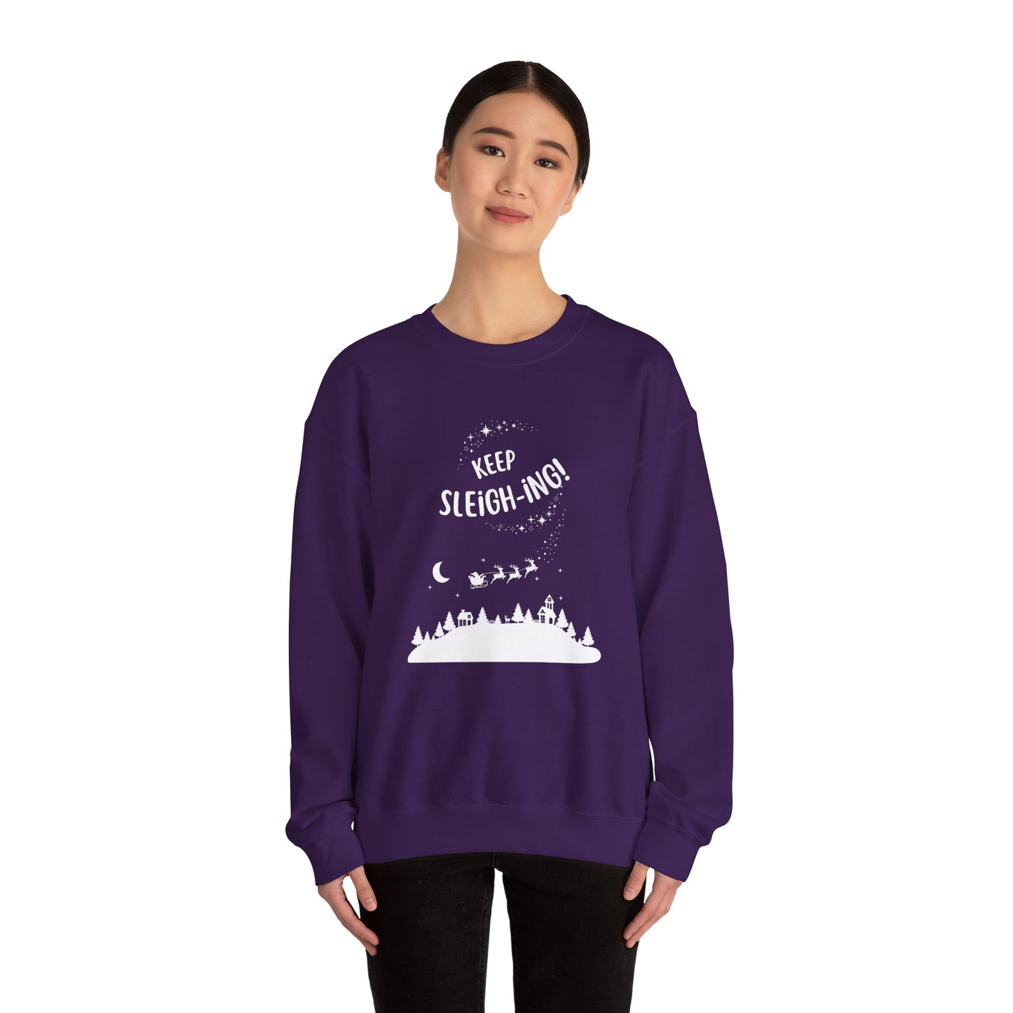 Unisex Heavy Blend Crewneck Sweatshirt Keep Sleighing 🎅✨