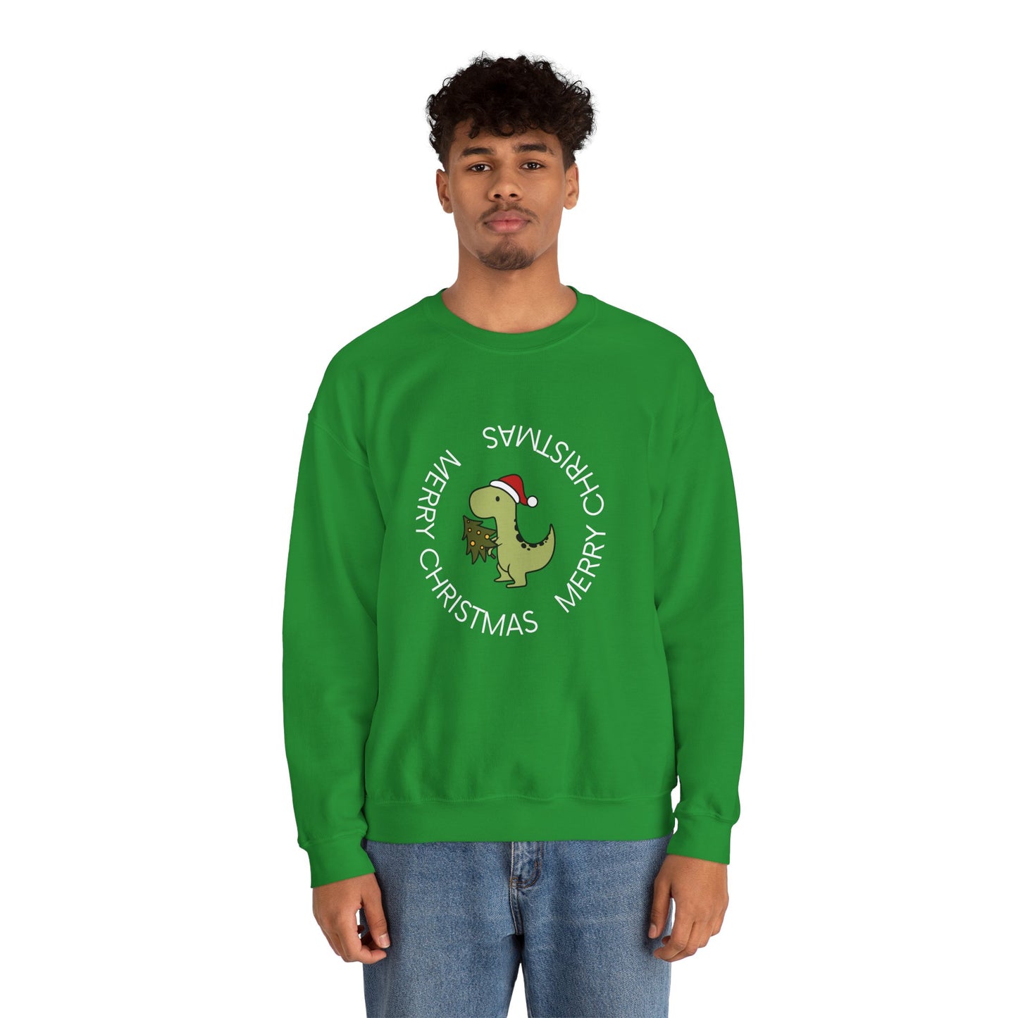 Dino-Merry Christmas 🎄🦖🎅 Unisex Heavy Blend Crewneck Sweatshirt