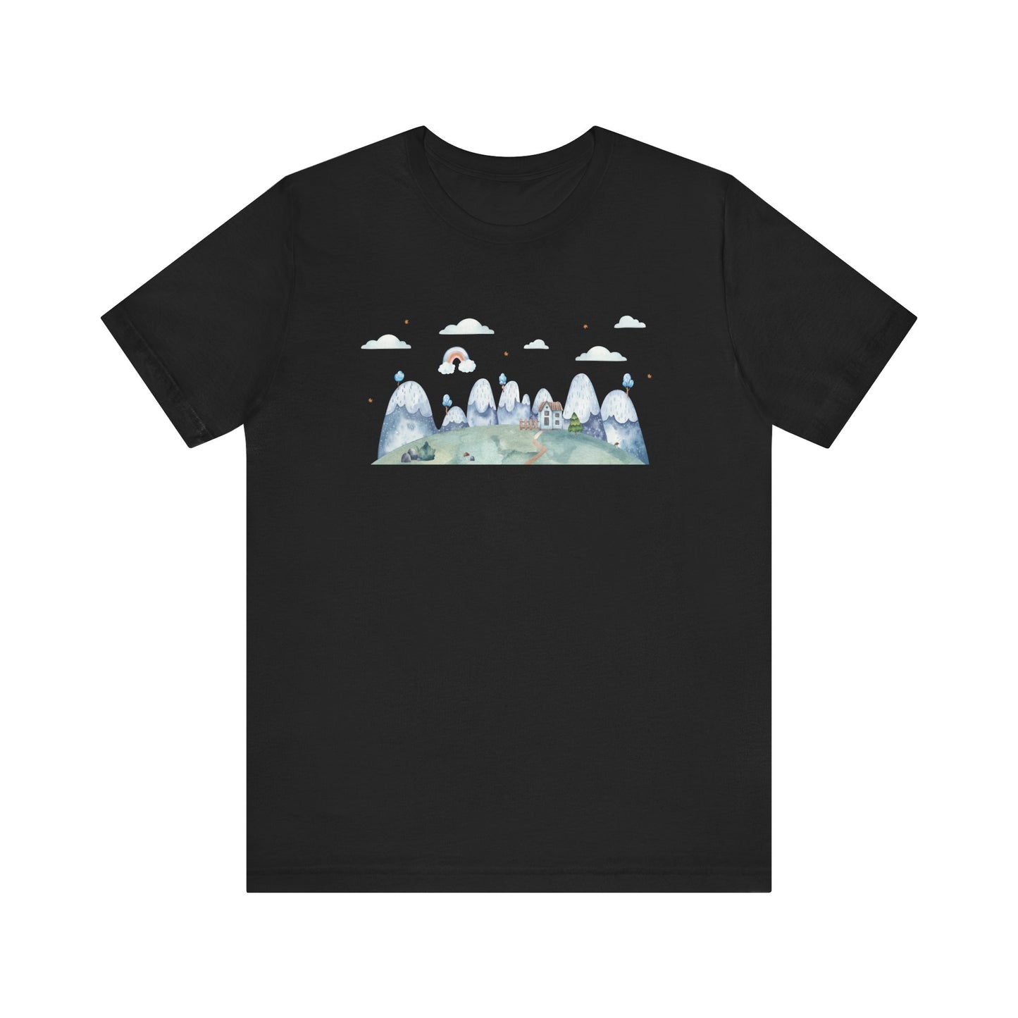 Unisex Jersey Short Sleeve Tee House on a Winter Hill