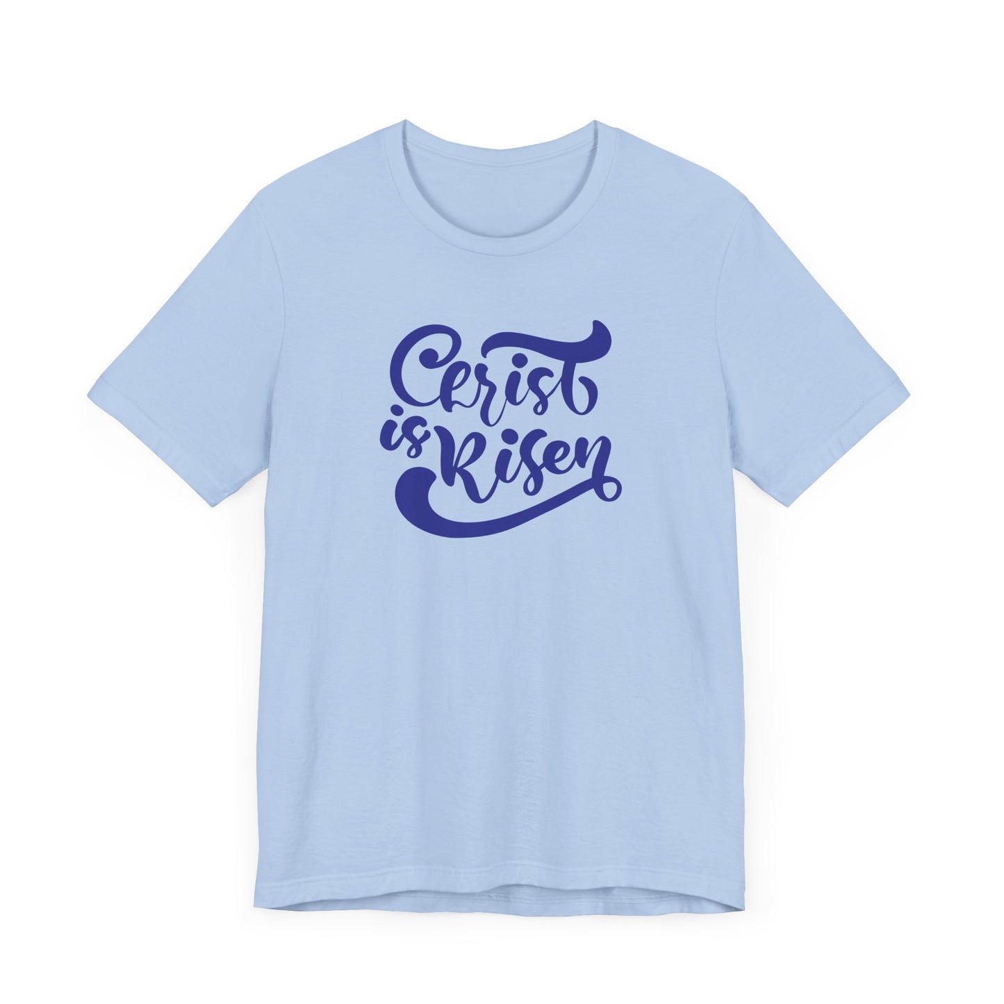 Unisex Jersey Short Sleeve Tee Easter 'Christ is Risen' Navy Print