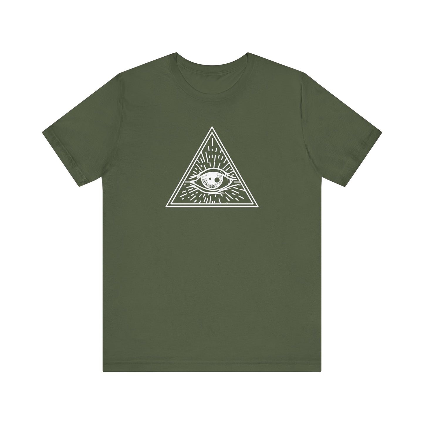 Unisex Jersey Short Sleeve Tee "Eye of Providence" All Seeing Eye White Print