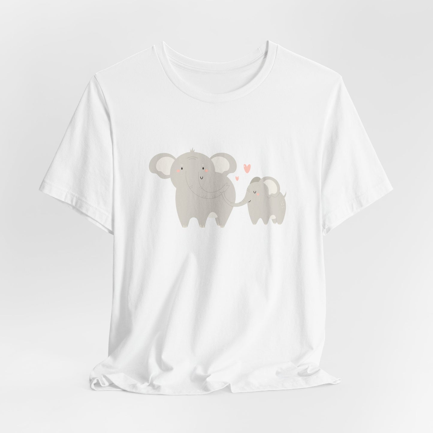 Mommy & Me Ele-fun Sweet Mom and Baby Elephant Unisex Jersey Short Sleeve Tee