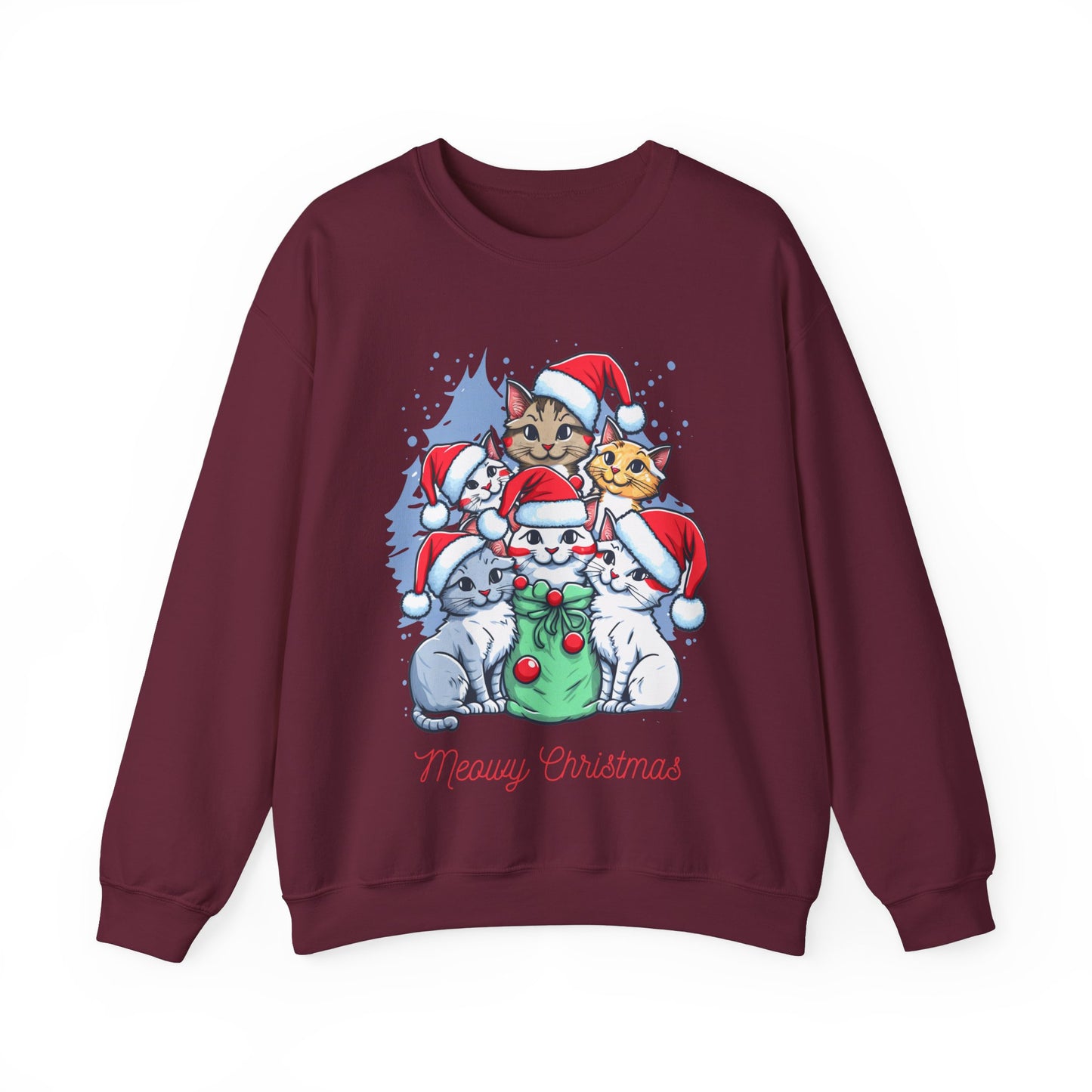 Unisex Heavy Blend Crewneck Sweatshirt Meowy Christmas 🎅🐾✨