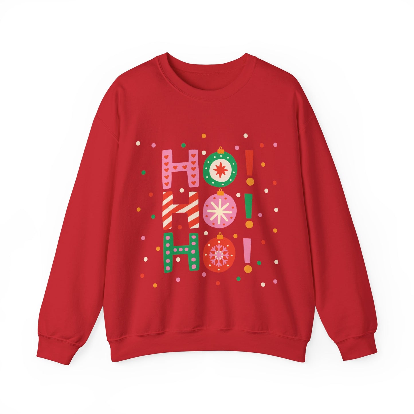 Unisex Heavy Blend Crewneck Sweatshirt Colorful Ho Ho Ho version 2 🎅✨