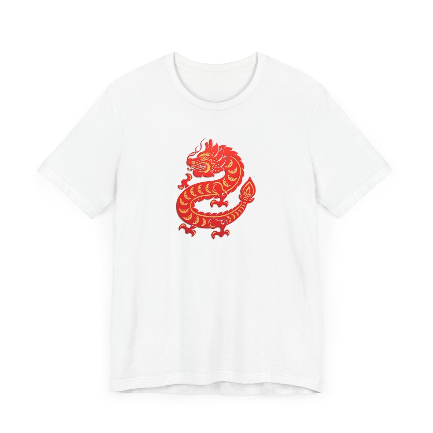 Unisex Jersey Short Sleeve Tee Dragon Magic Chinese New Year Red & Yellow