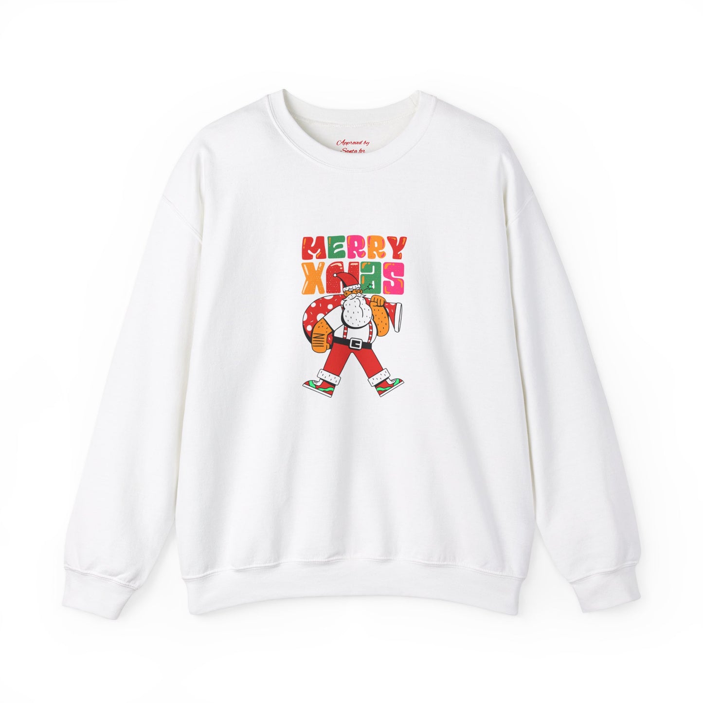 Unisex Heavy Blend Crewneck Sweatshirt Merry Xmas with Fit Santa 🎅🎁✨